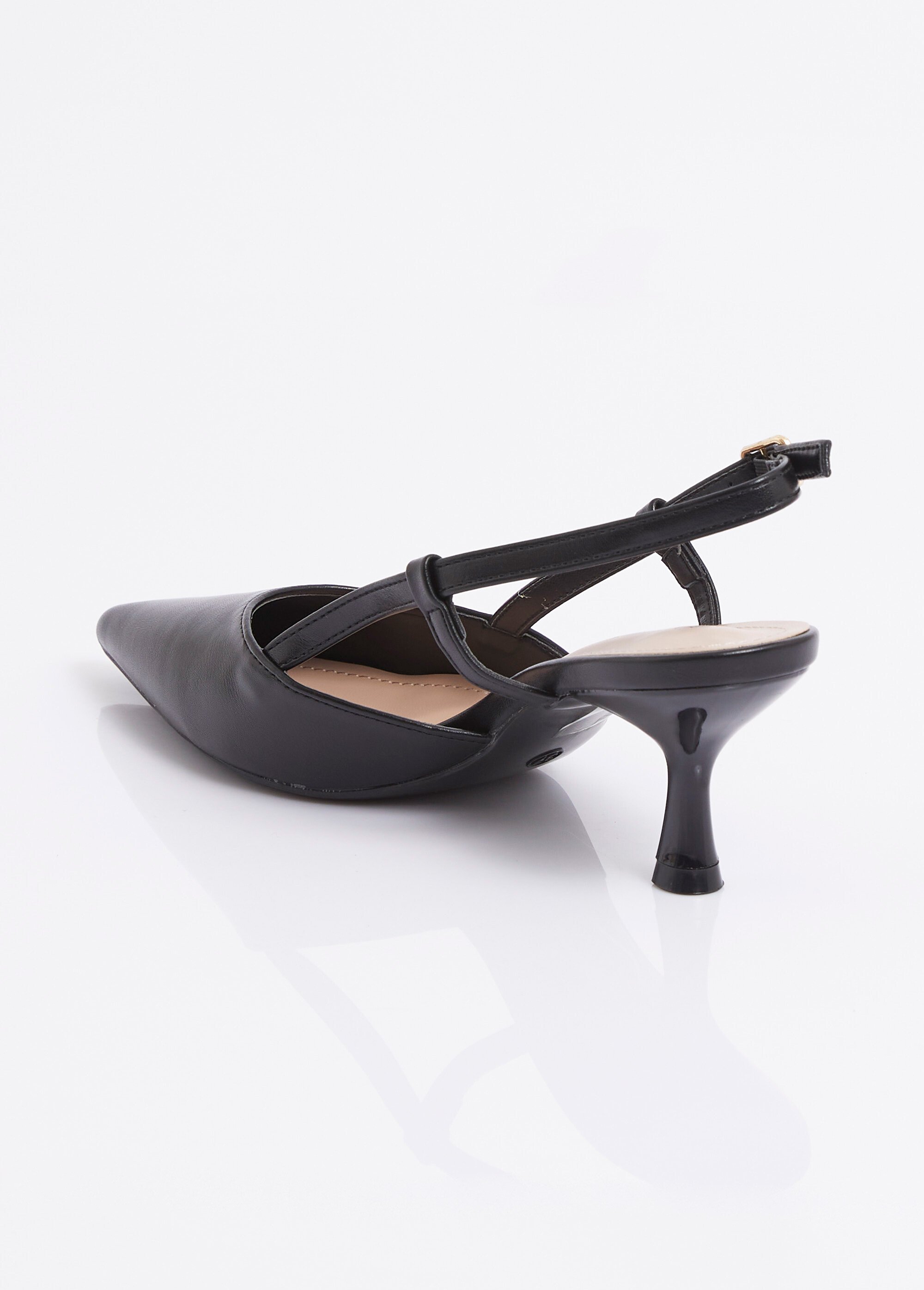 Escarpins pointus slingback talon bobine