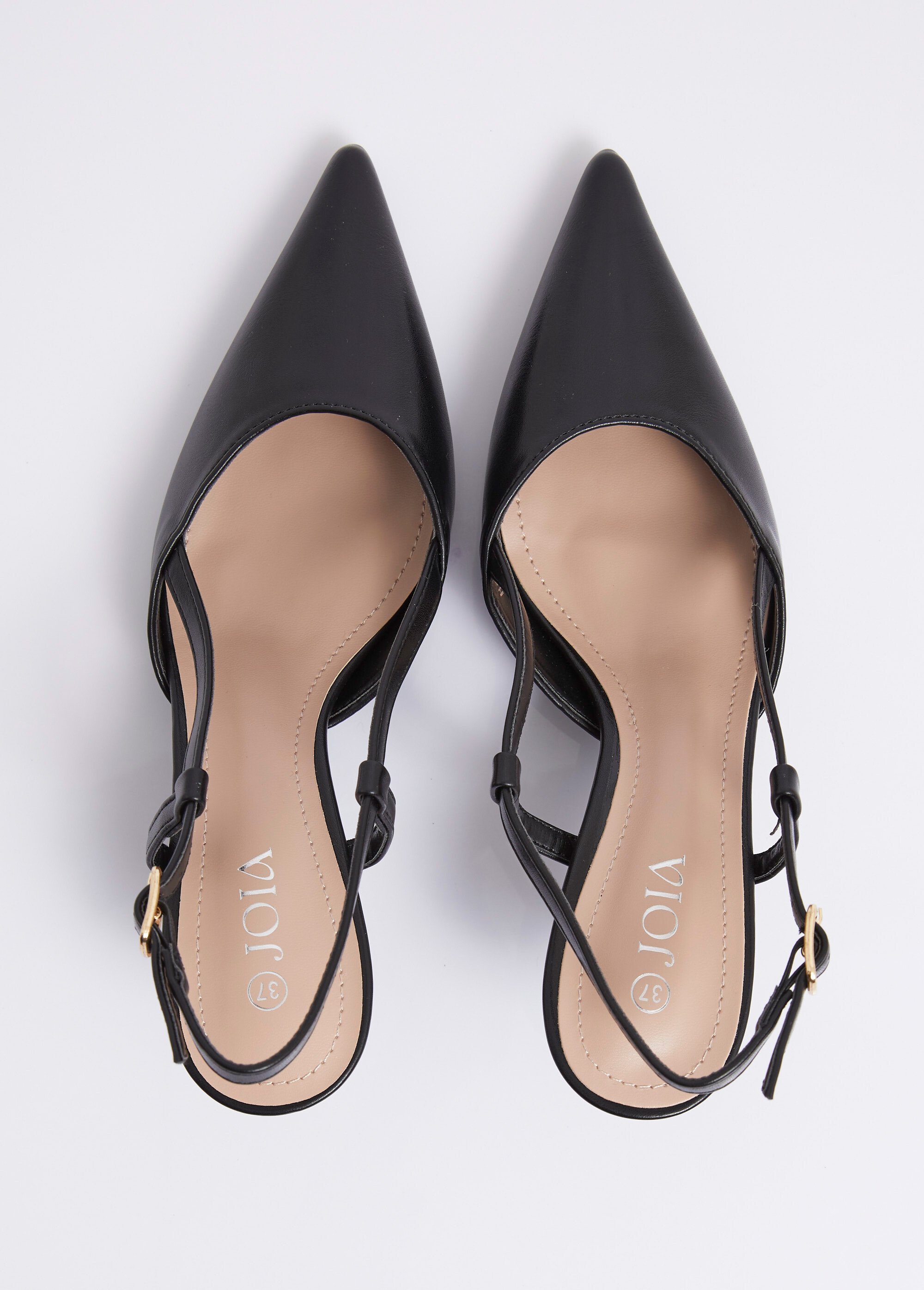 Escarpins pointus slingback talon bobine Femme Noir JOIH8-1092E OV1