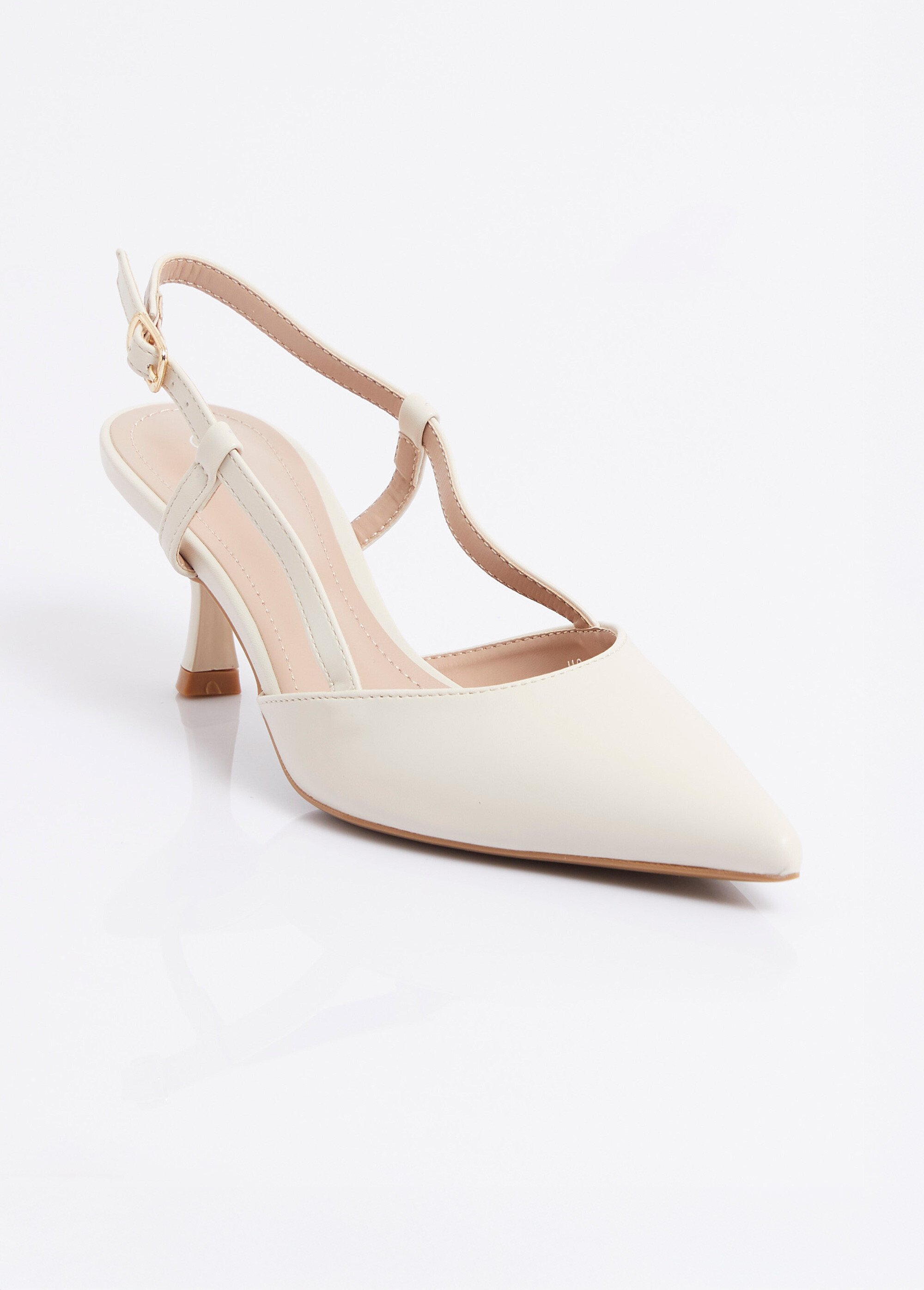 Escarpins pointus slingback talon bobine