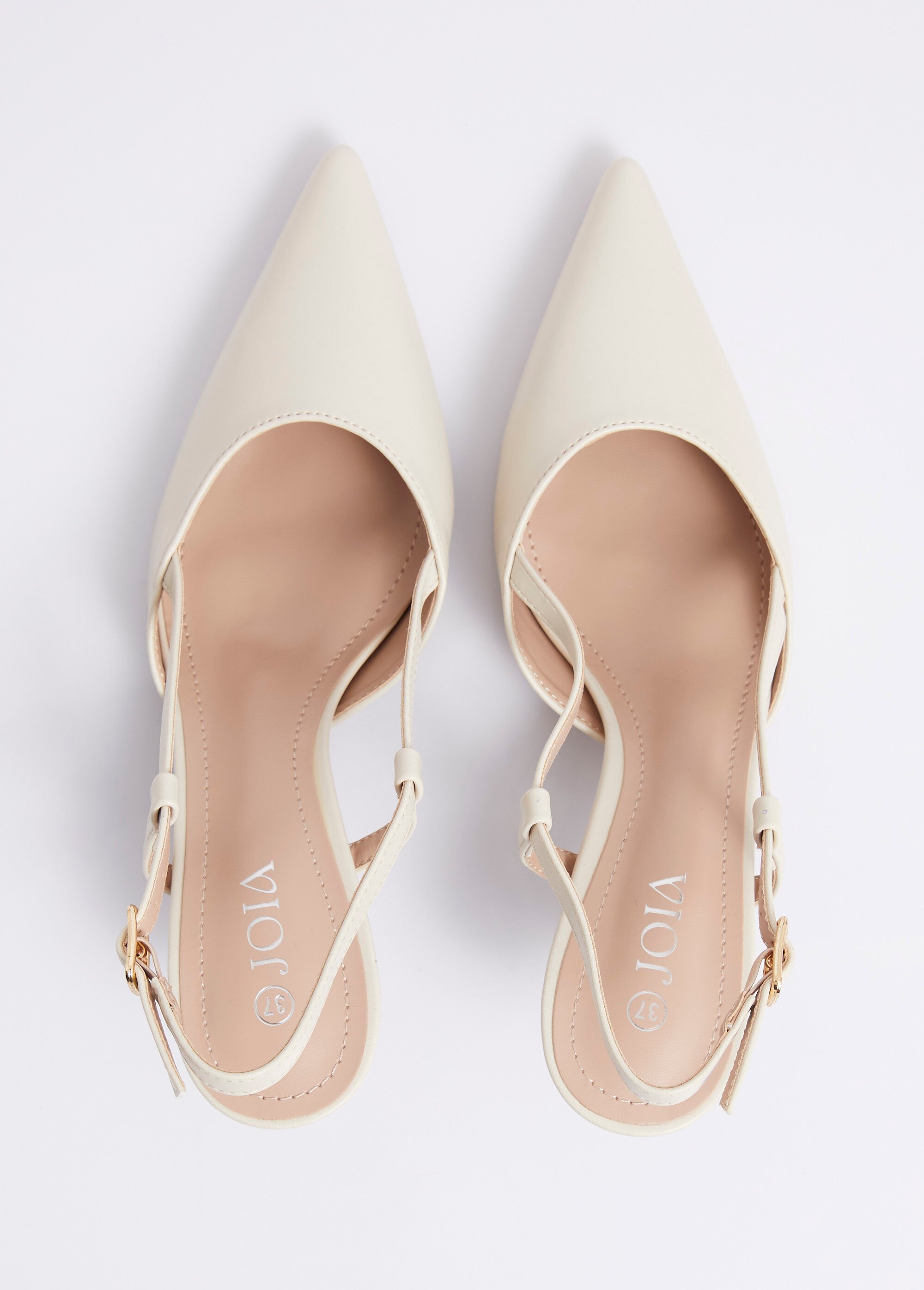 Escarpins pointus slingback talon bobine Femme Beige JOIH8-1092E OV1