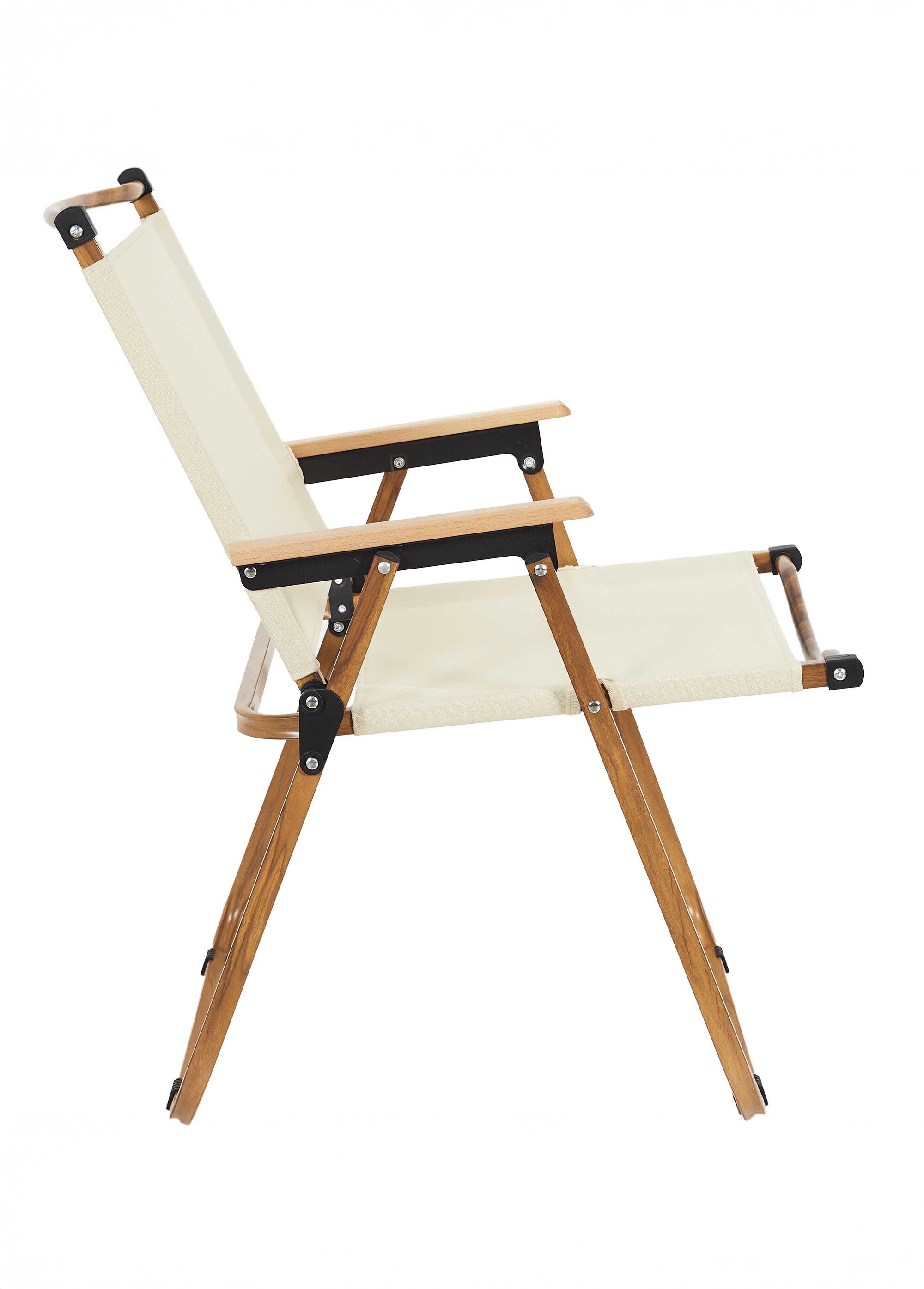 Fauteuil outdoor pliant, métal et tissu BEIGE CMP-HDO0060 DR1