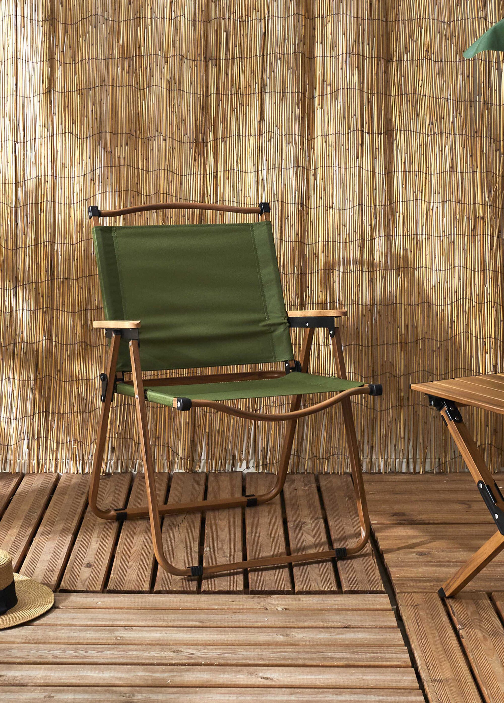 Fauteuil outdoor pliant, métal et tissu VERT CMP-HDO0060 SI1