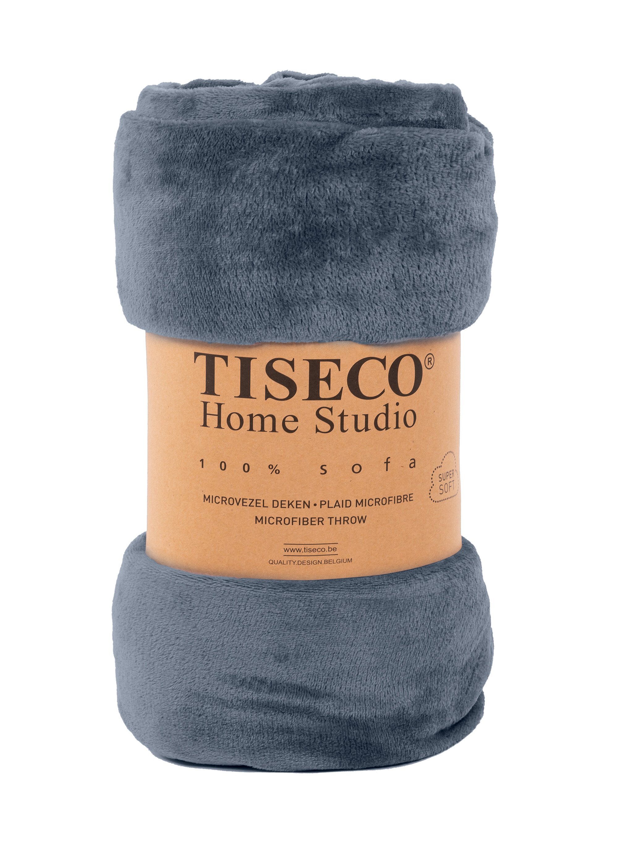 Grand plaid polaire uni lisse, 2m x 1,5m Bleu TIS-COSY DE1