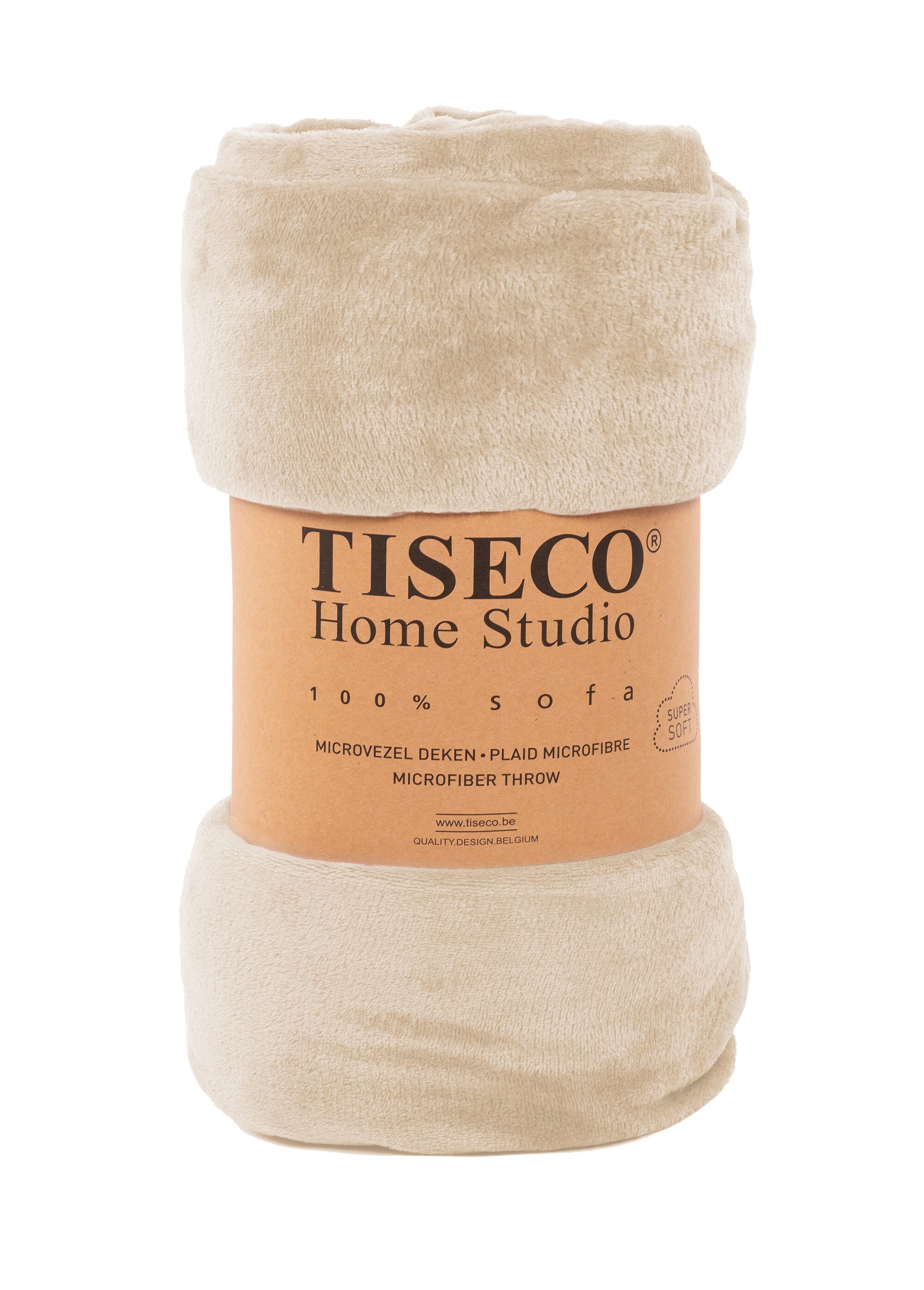 Grand plaid polaire uni lisse, 2m x 1,5m Beige TIS-COSY DE1