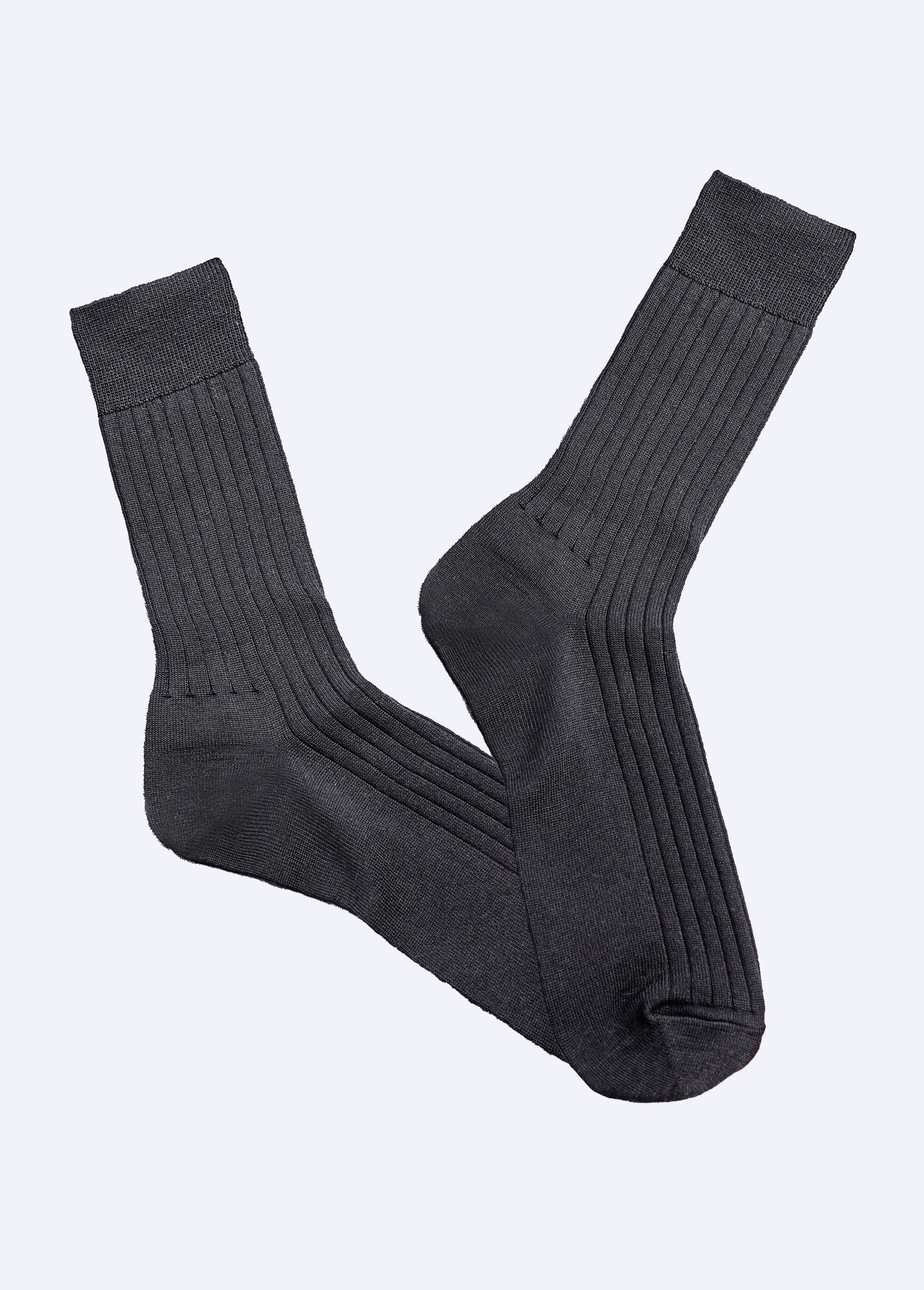 Mi-chaussettes laine intérieur coton - lot de 2 paires