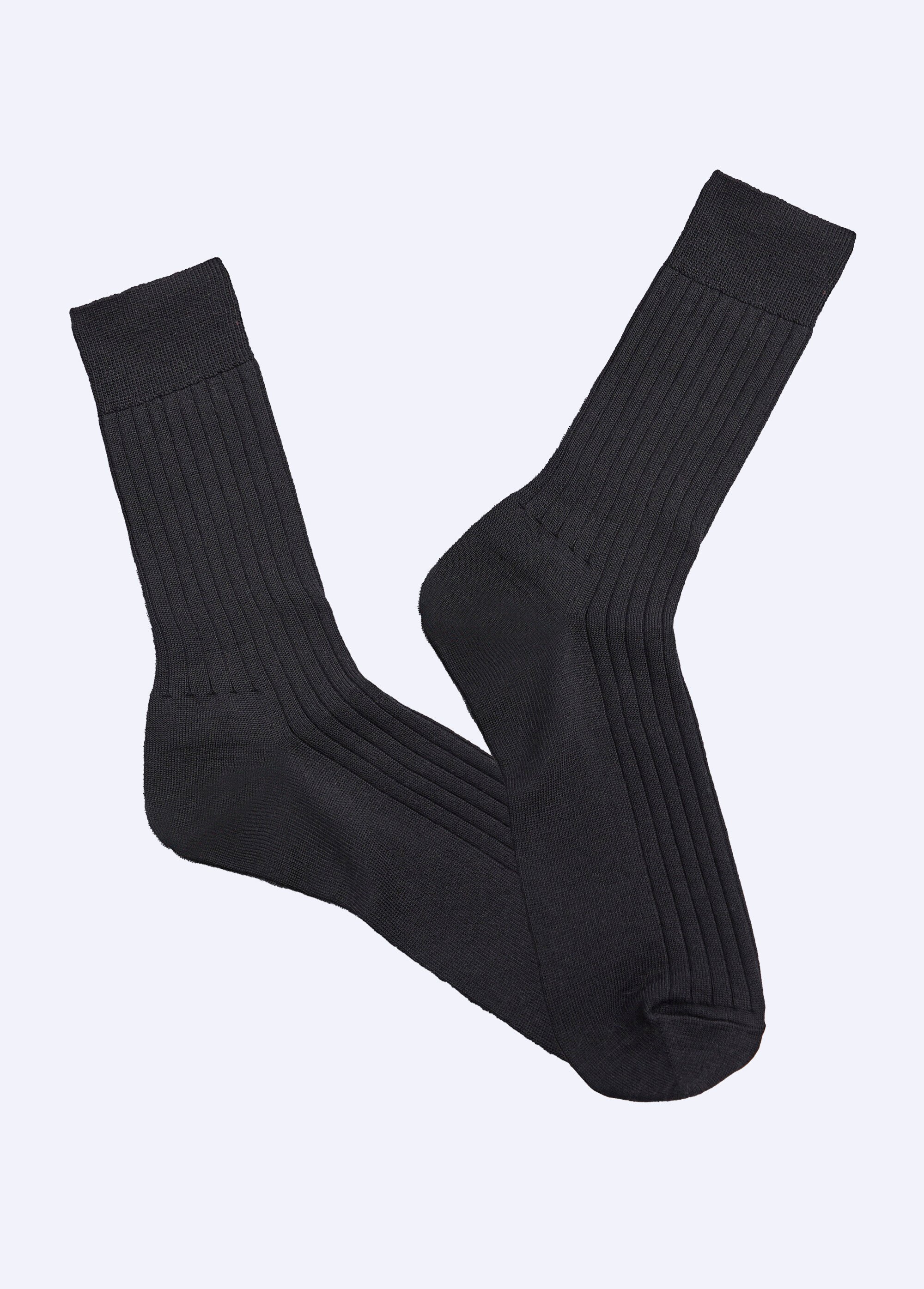 Mi-chaussettes laine intérieur coton - lot de 2 paires