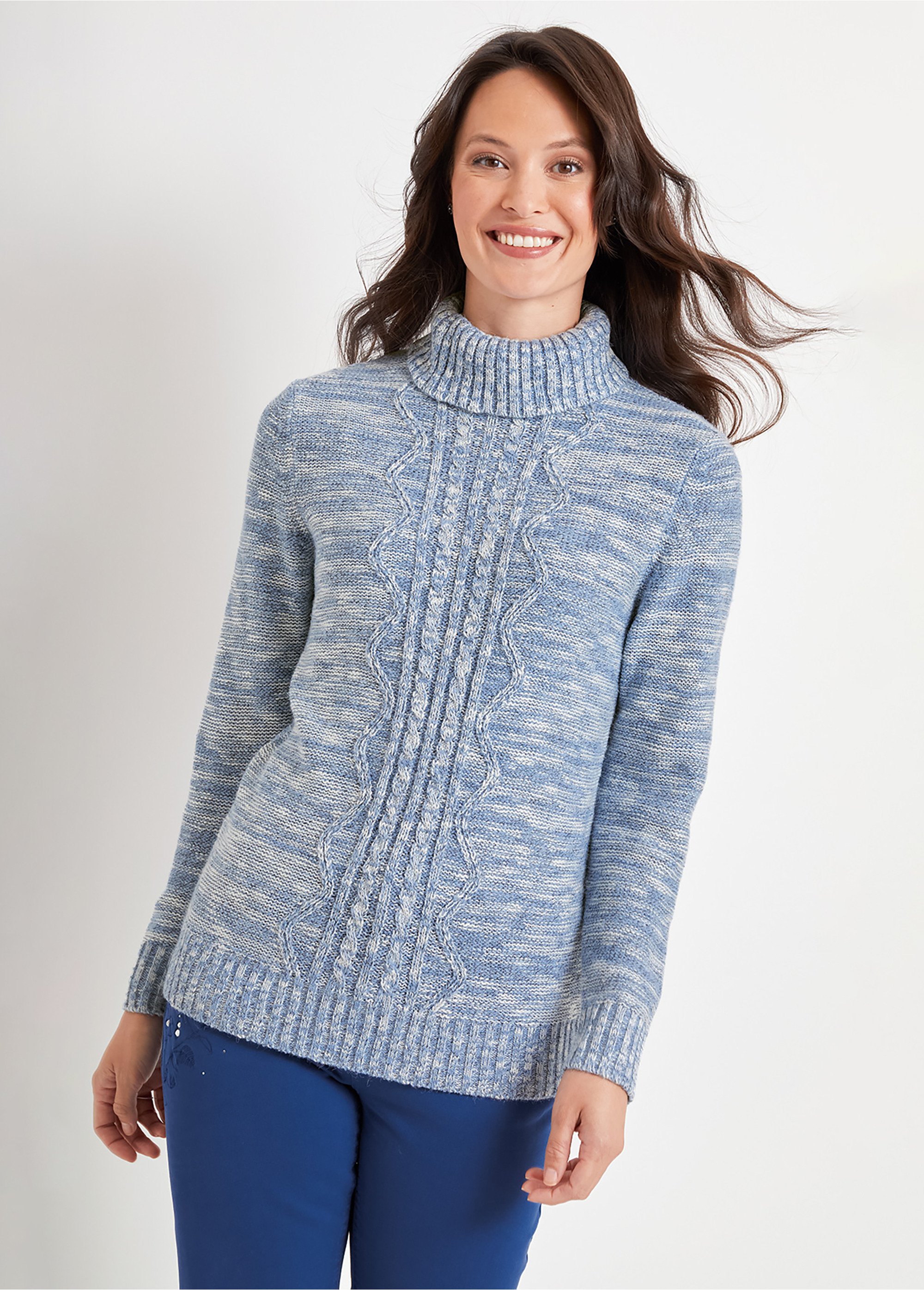 Le pull col roulé torsadé