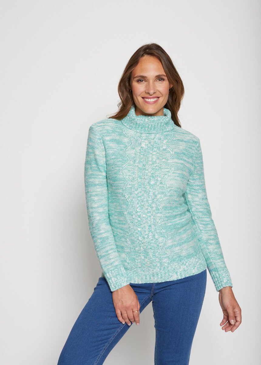 Le pull col roulé torsadé