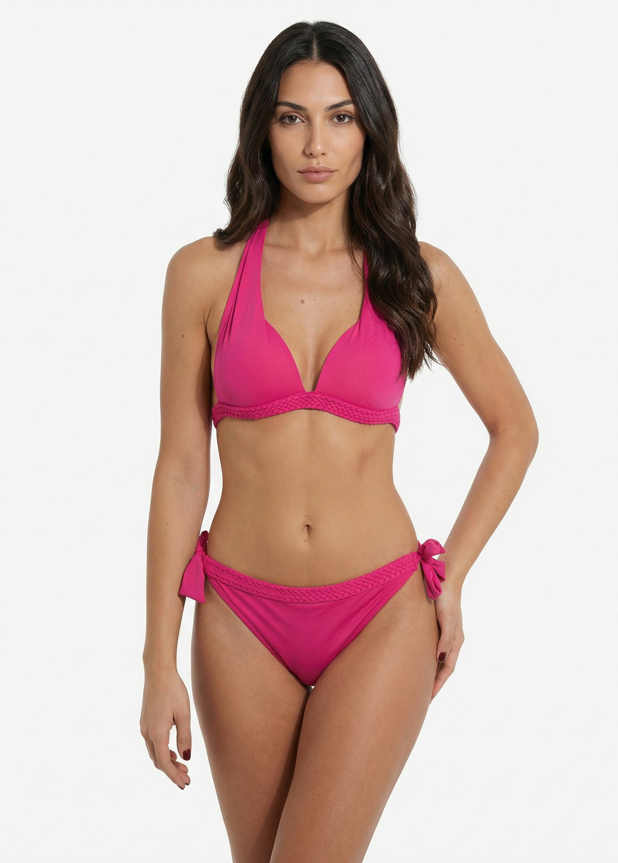 Maillot de bain 2 pièces détails tressés Femme Rose SUNPW2A5522 MV1