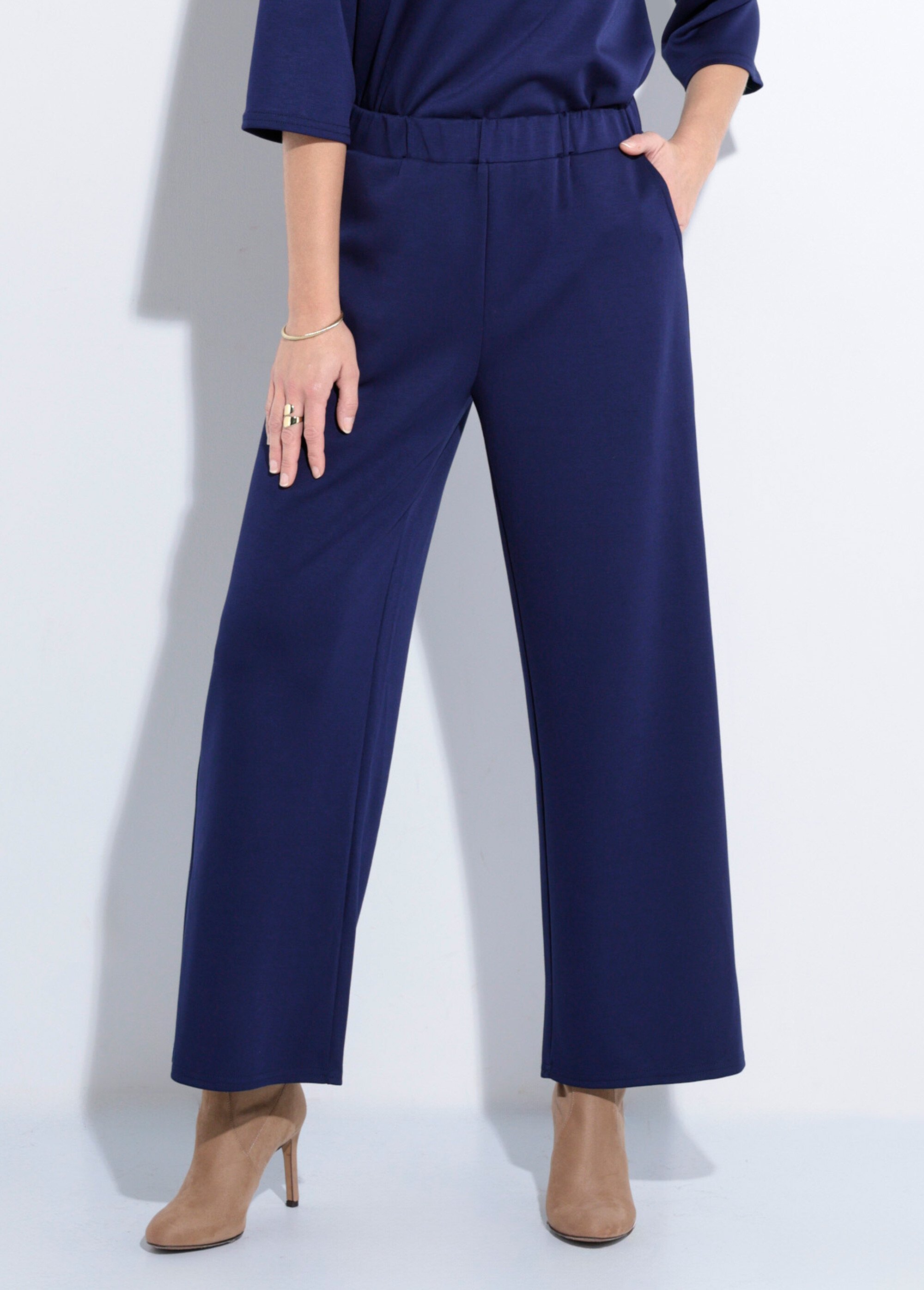 Pantalon coupe confort maille souple Femme Bleu TM-PALLIER FA1