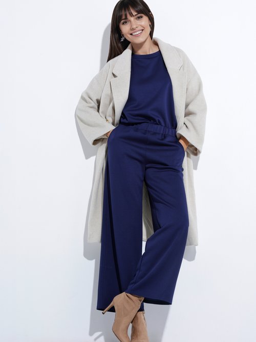 Pantalon coupe confort maille souple Femme Bleu TM-PALLIER MV1