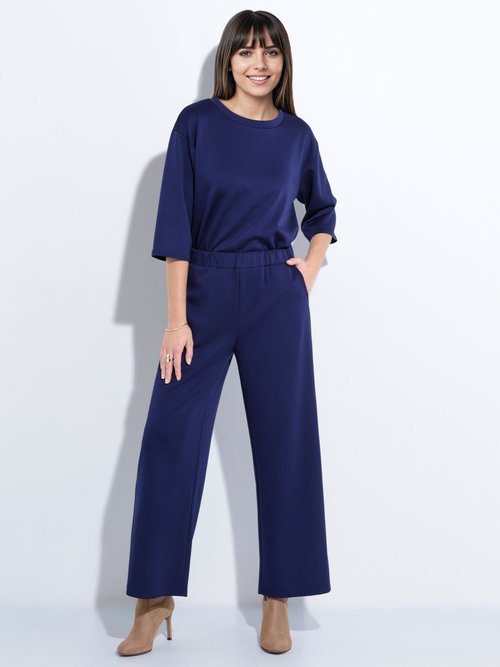 Pantalon coupe confort maille souple Femme Bleu TM-PALLIER SF1