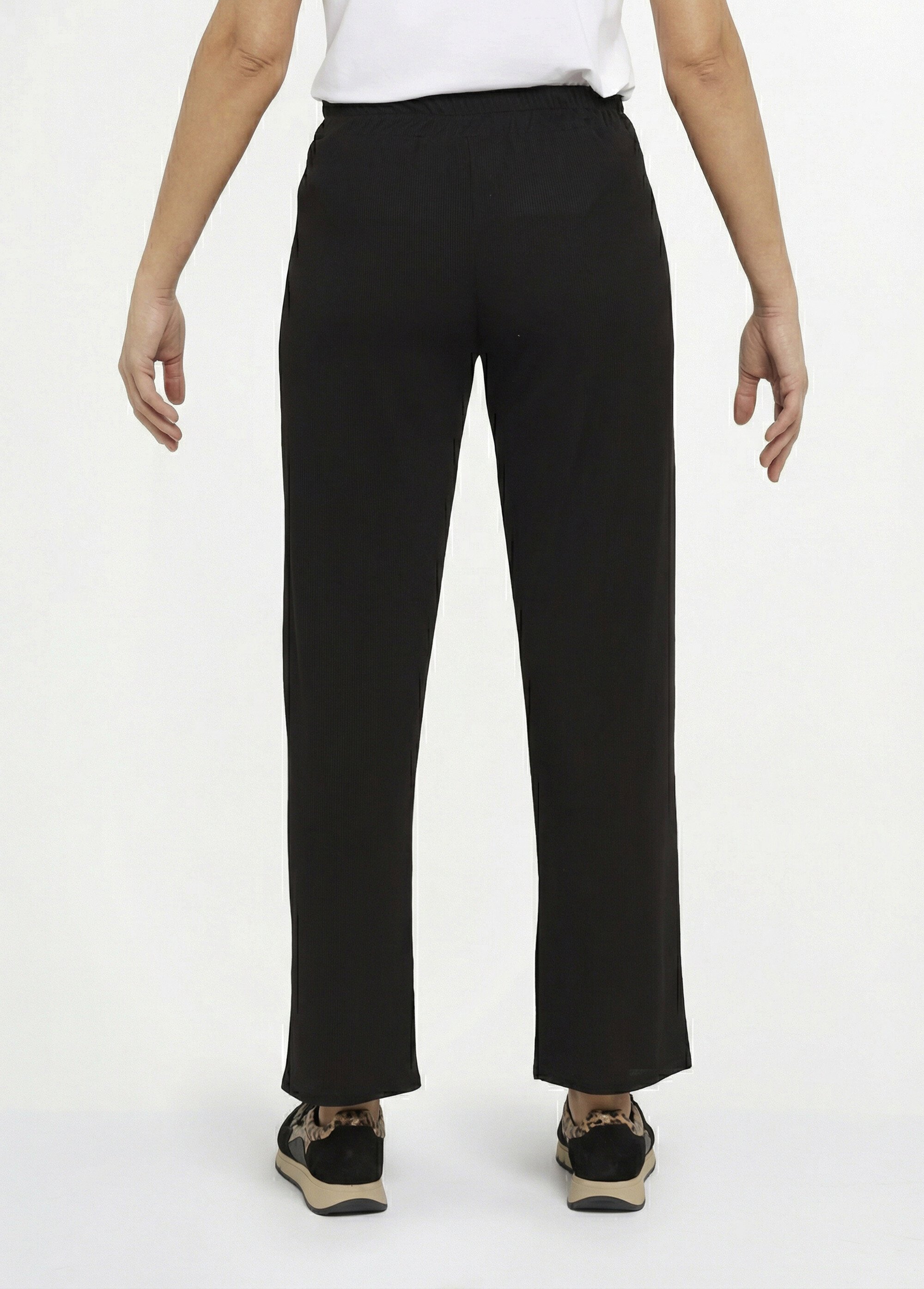 Pantalon large jersey cotelé, Essentiel
