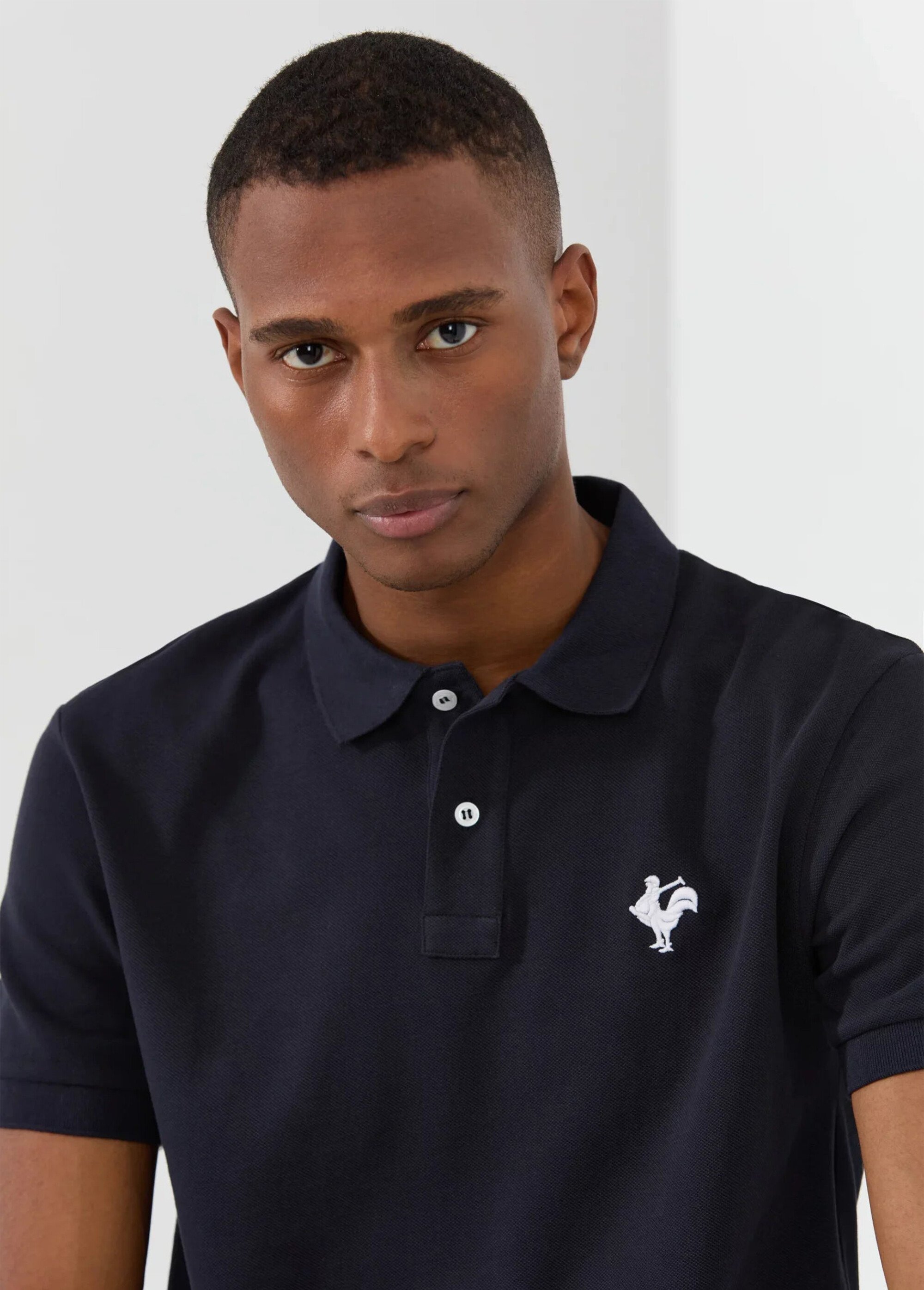 Polo casual manches courtes avec broderie Bleu MFK-ETIENNE DE1