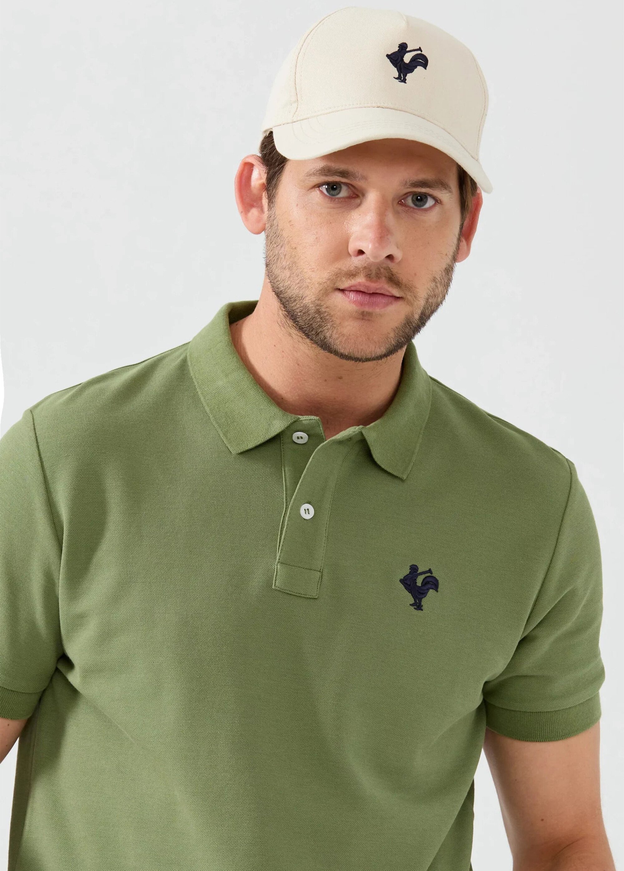 Polo casual manches courtes avec broderie Vert MFK-ETIENNE DE1