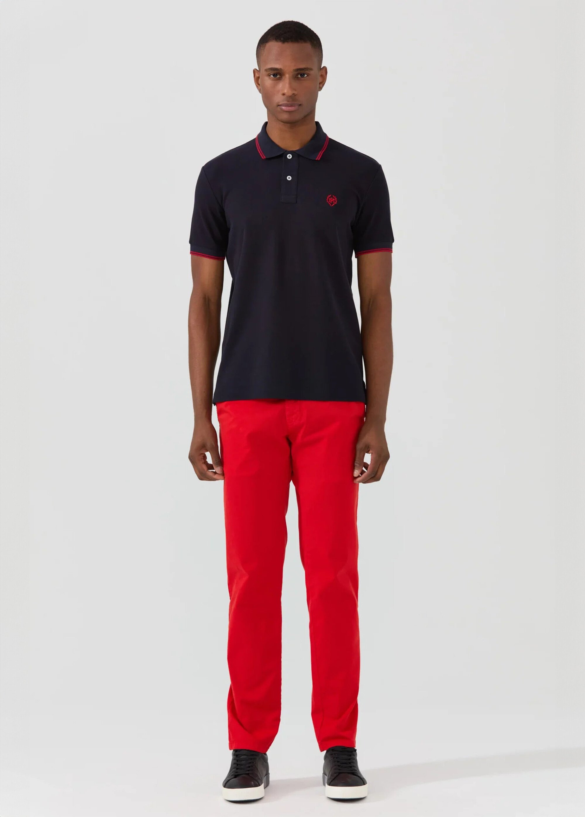 Polo manches courtes détails contrastés Bleu MFK-NOUVEL SF1