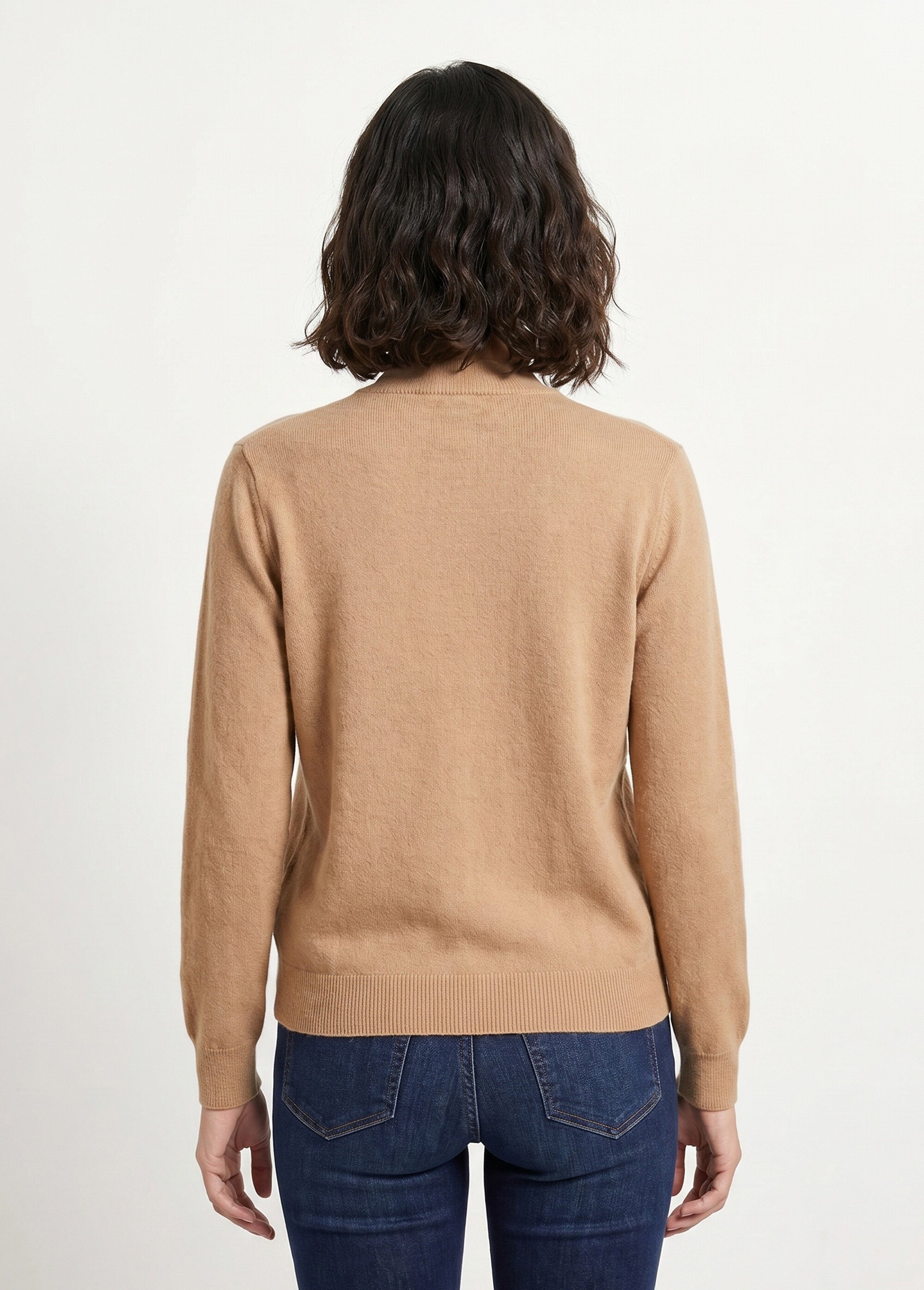 Pull chaud col montant avec laine et angora