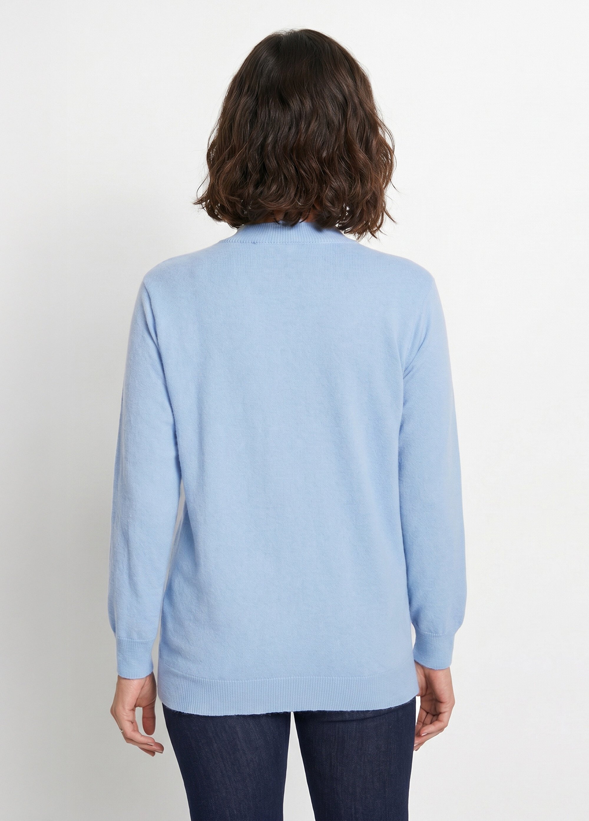 Pull chaud col montant avec laine et angora
