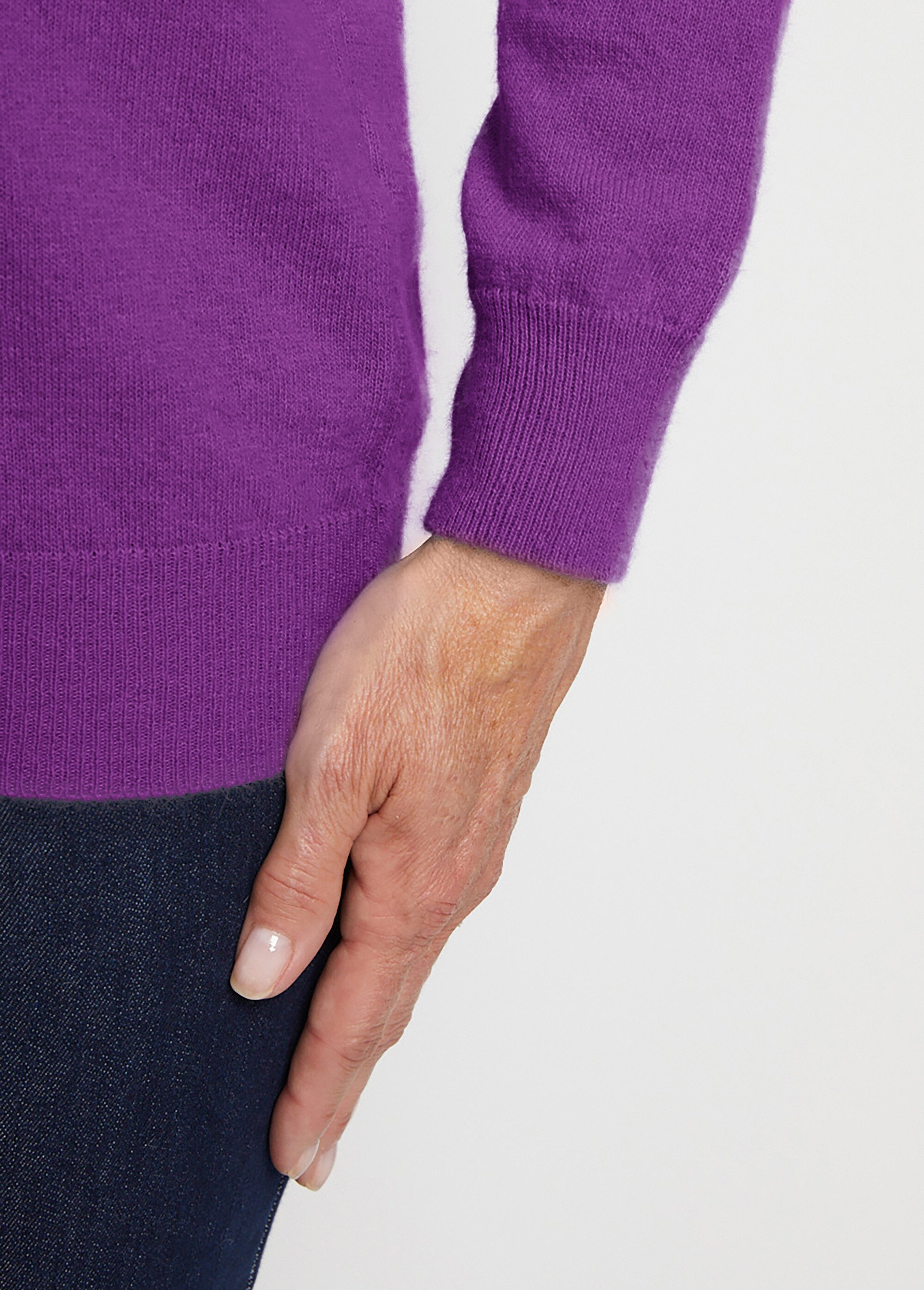 Pull chaud col montant avec laine et angora
