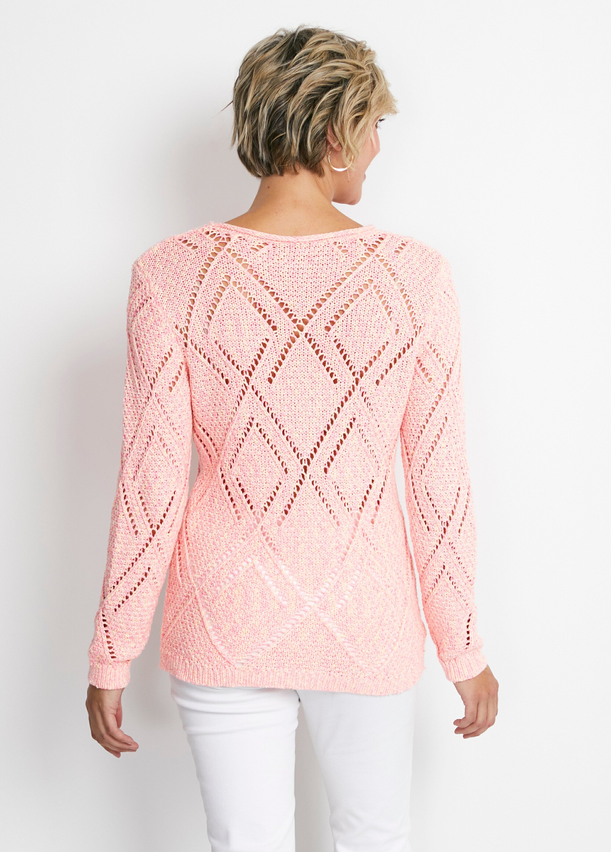 Pull maille moulinée ajourée