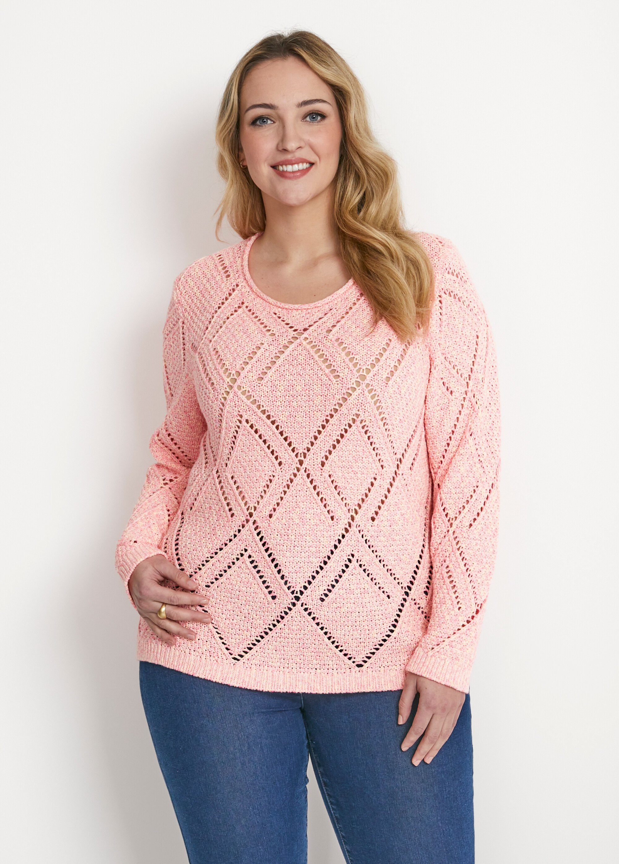 Pull maille moulinée ajourée