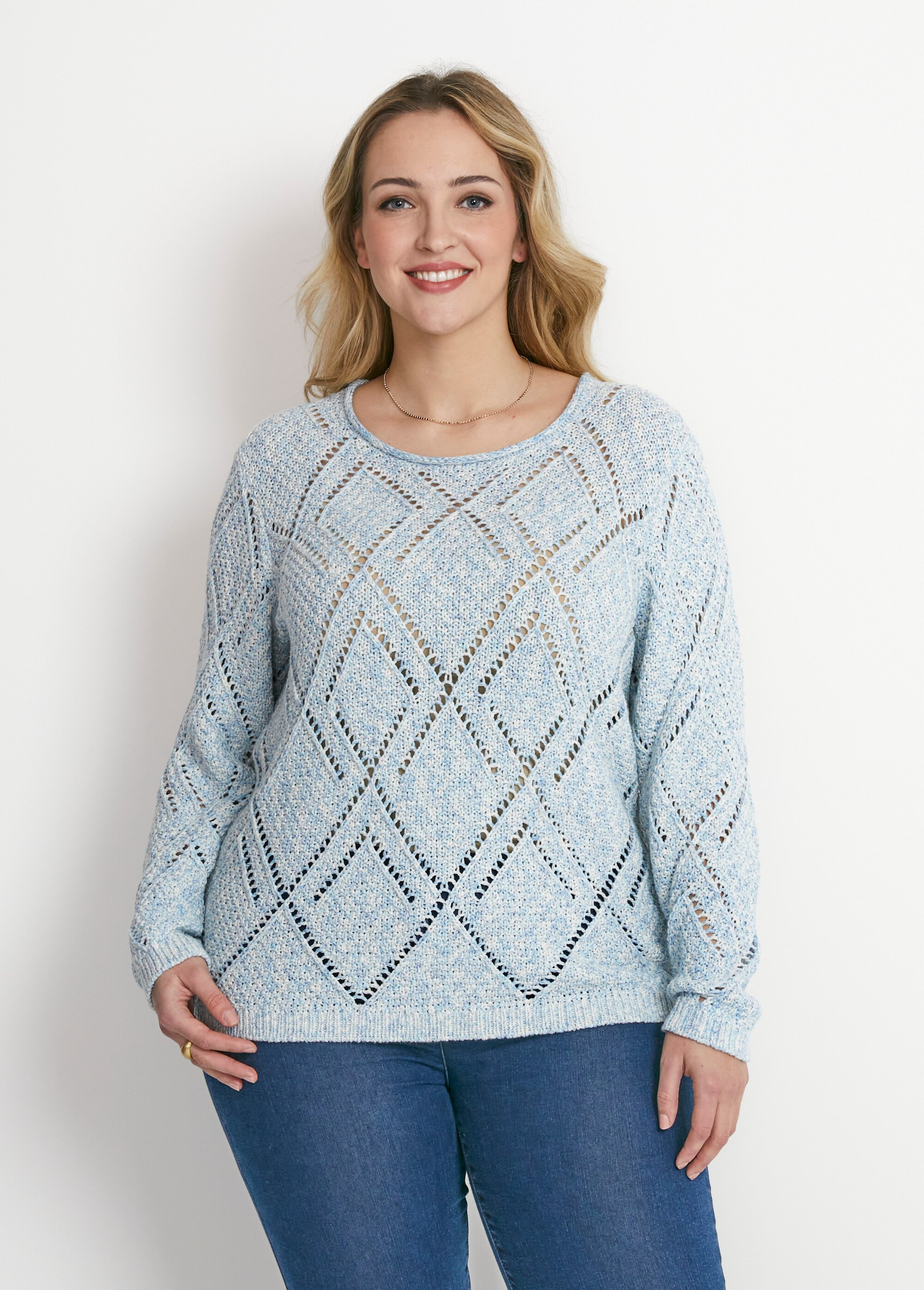 Pull maille moulinée ajourée