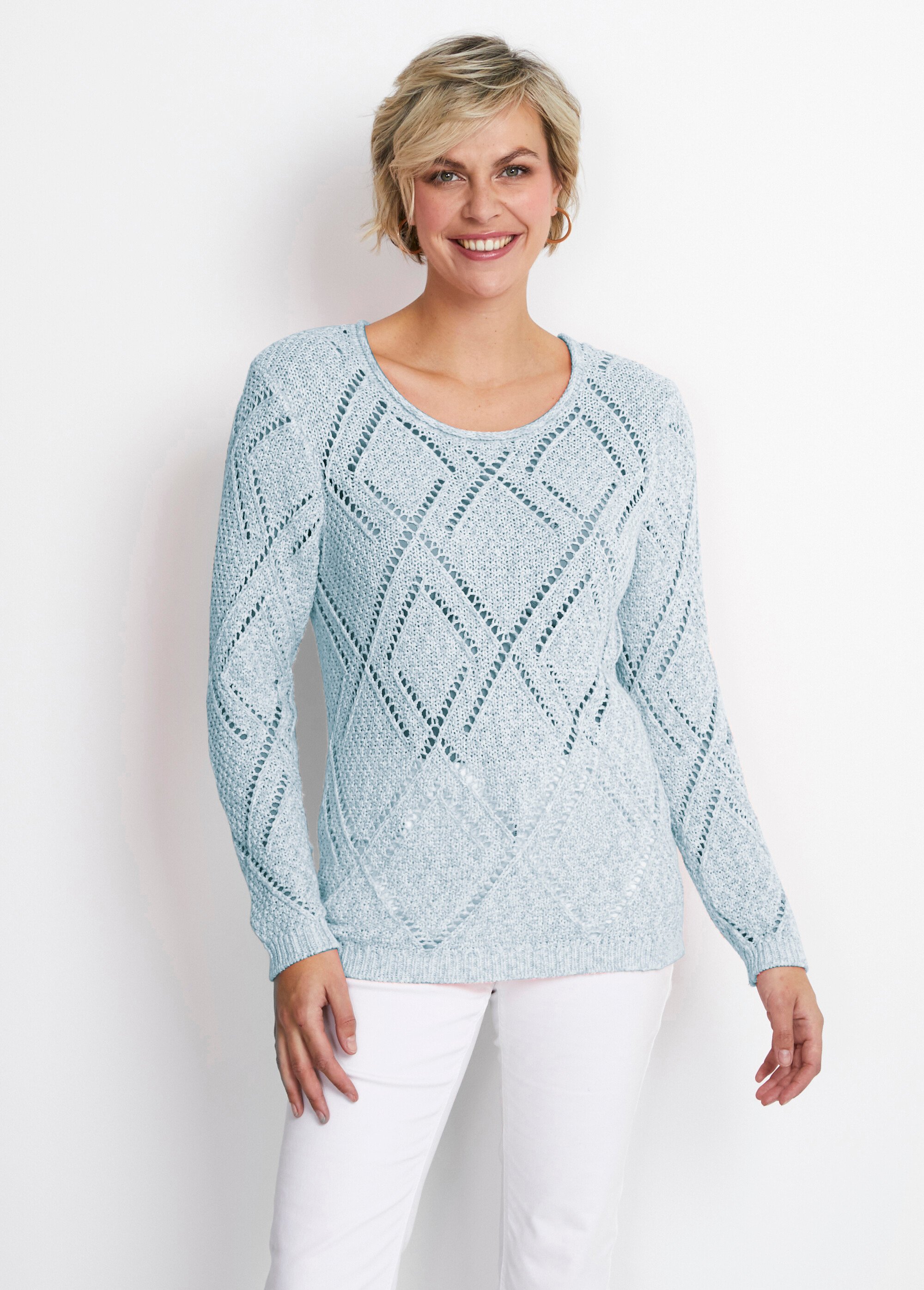 Pull maille moulinée ajourée