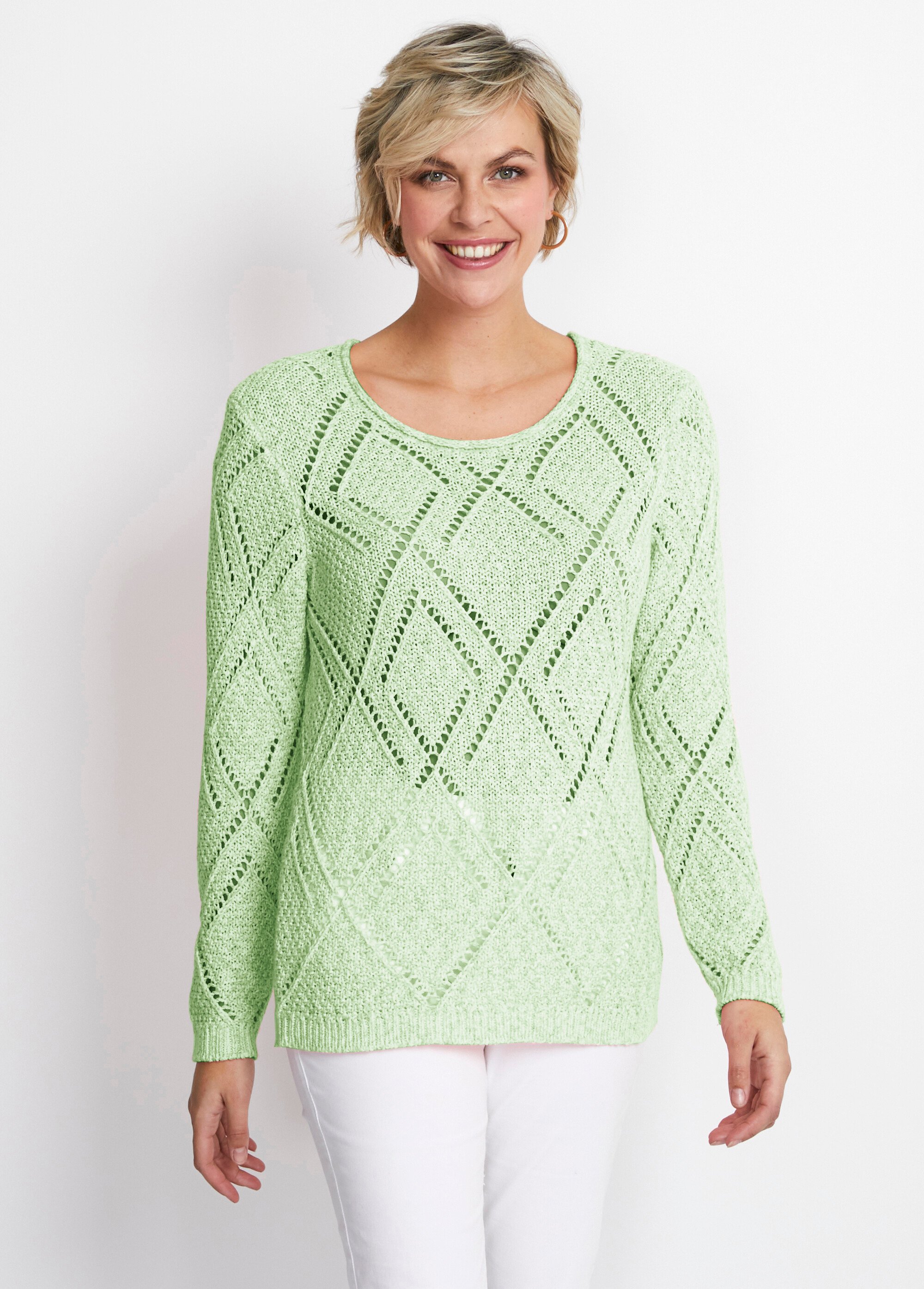 Pull maille moulinée ajourée