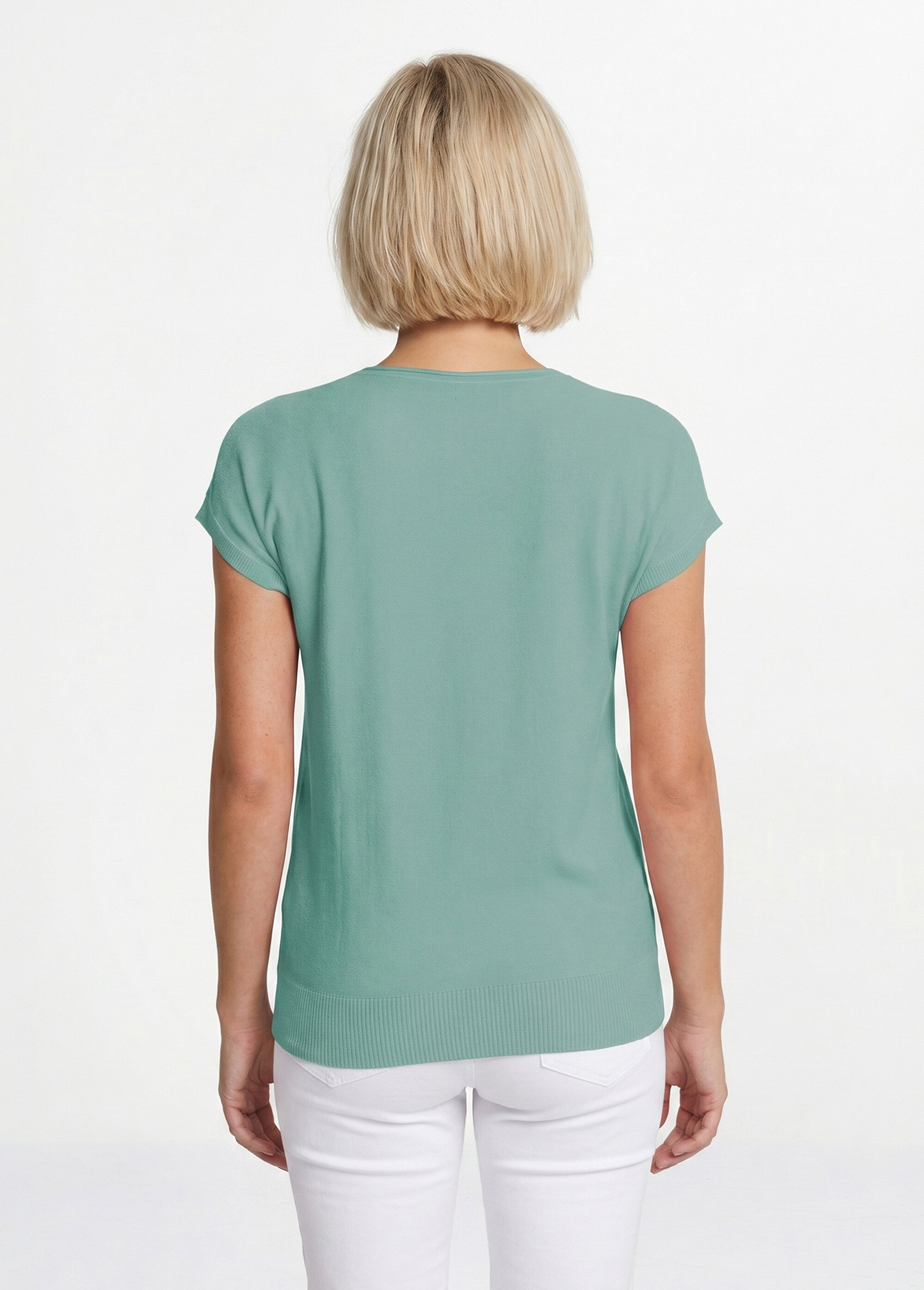 Pull maille scintillante manches kimono Femme Vert MARINA DO1
