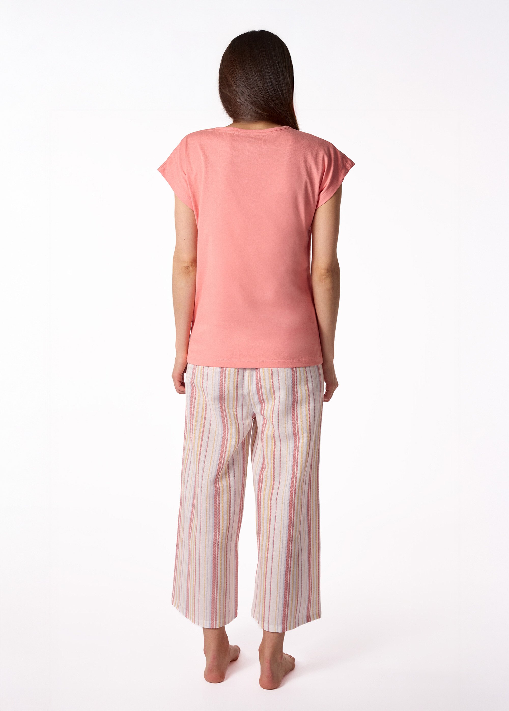 Pyjama thème zèbre avec pantalon large Femme Rose DF.SAVAN.PCO2 DO1