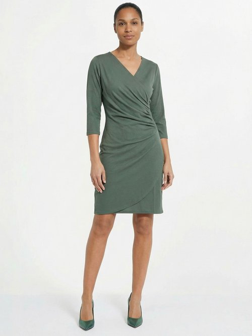 Robe cache coeur jersey cotelé Essentiel Femme Vert TM-PLILONGCOT FA1