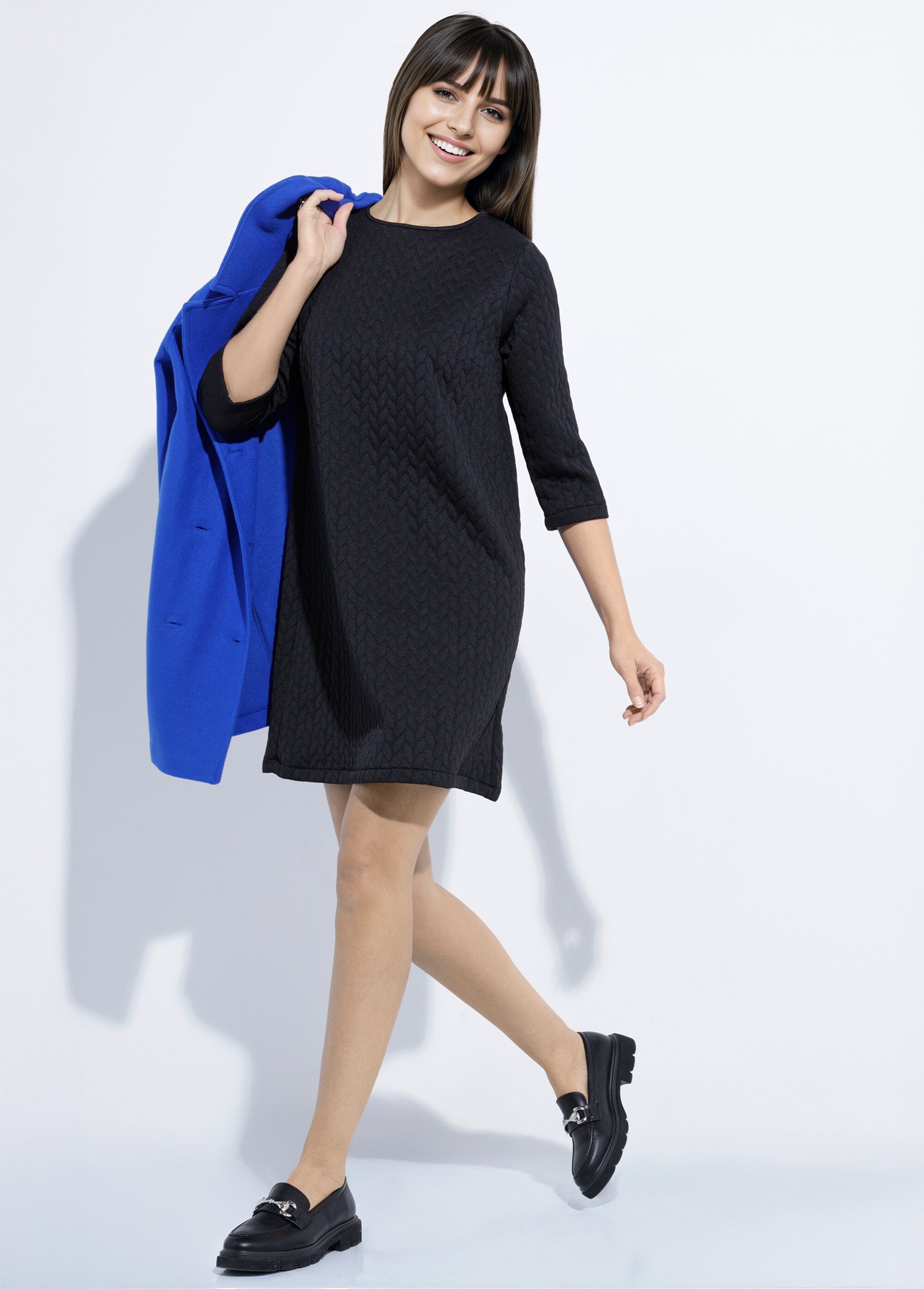 Robe en maille manches 3/4 motif origami