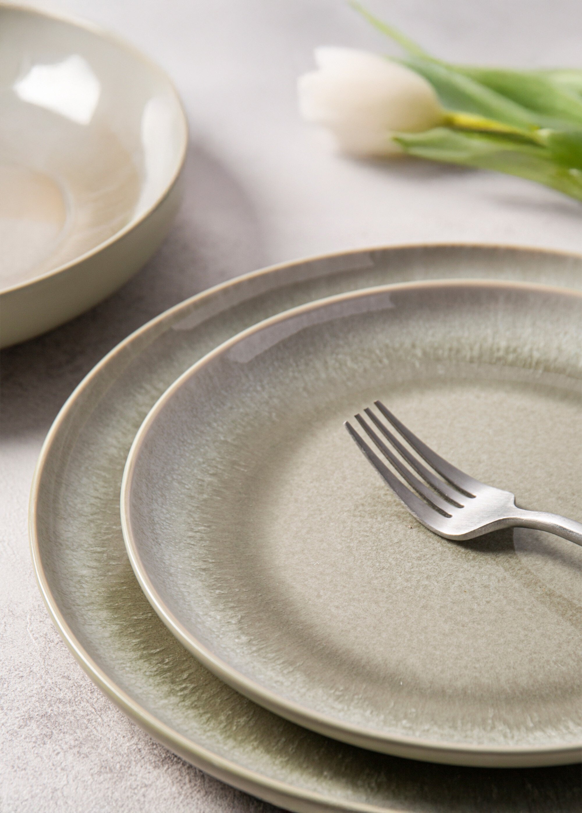 Service de table grès 12 pièces, Iris 3 Vert 9210751 SF1