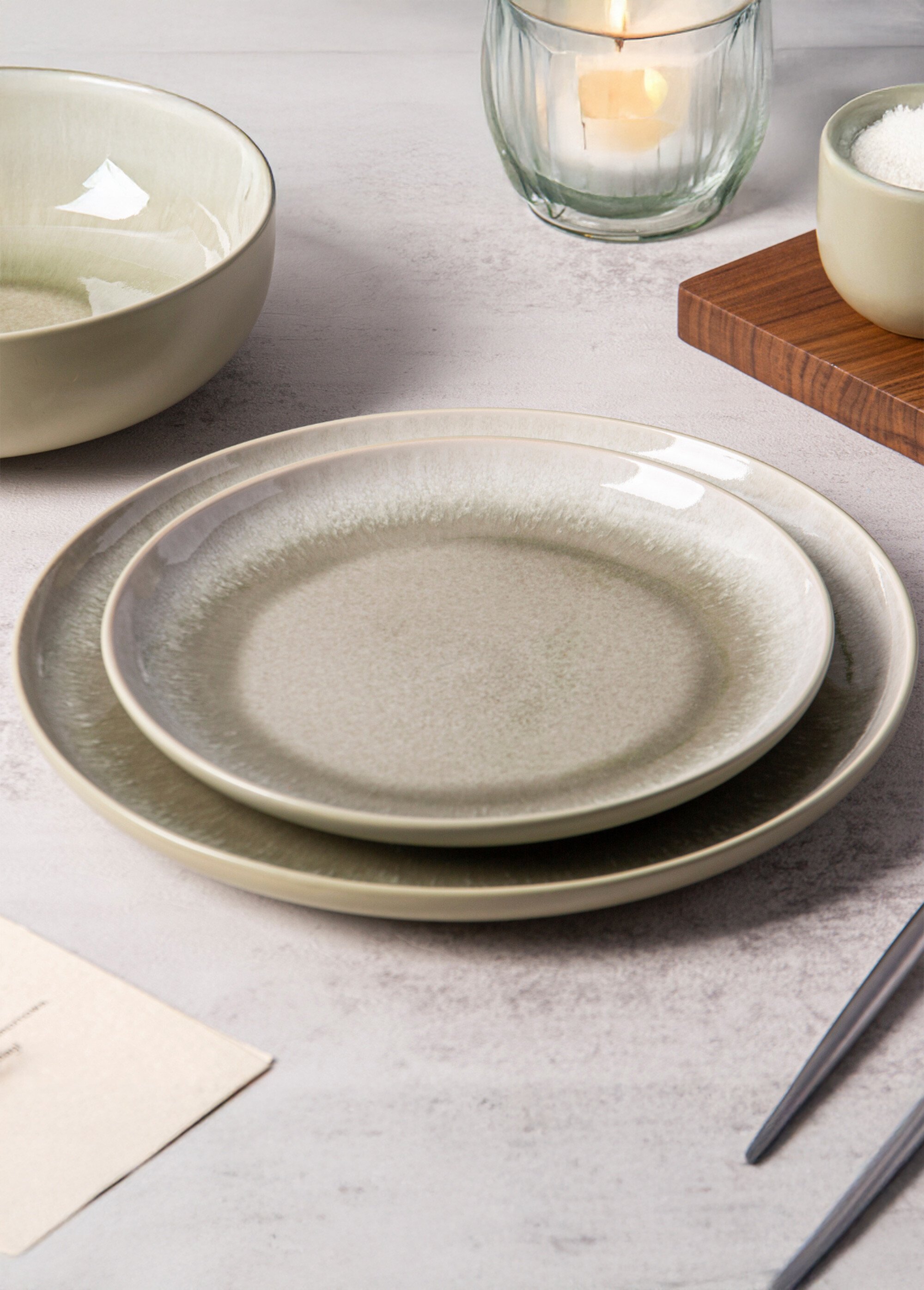 Service de table grès 12 pièces, Iris 3 Vert 9210751 SF2