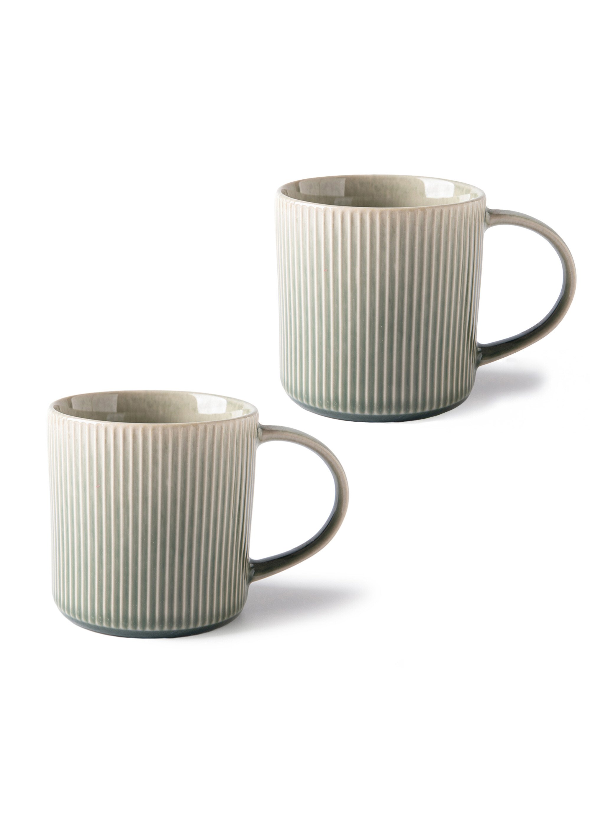 Set de 2 mugs en grès émaillé, Jade Vert 9210505 FA1