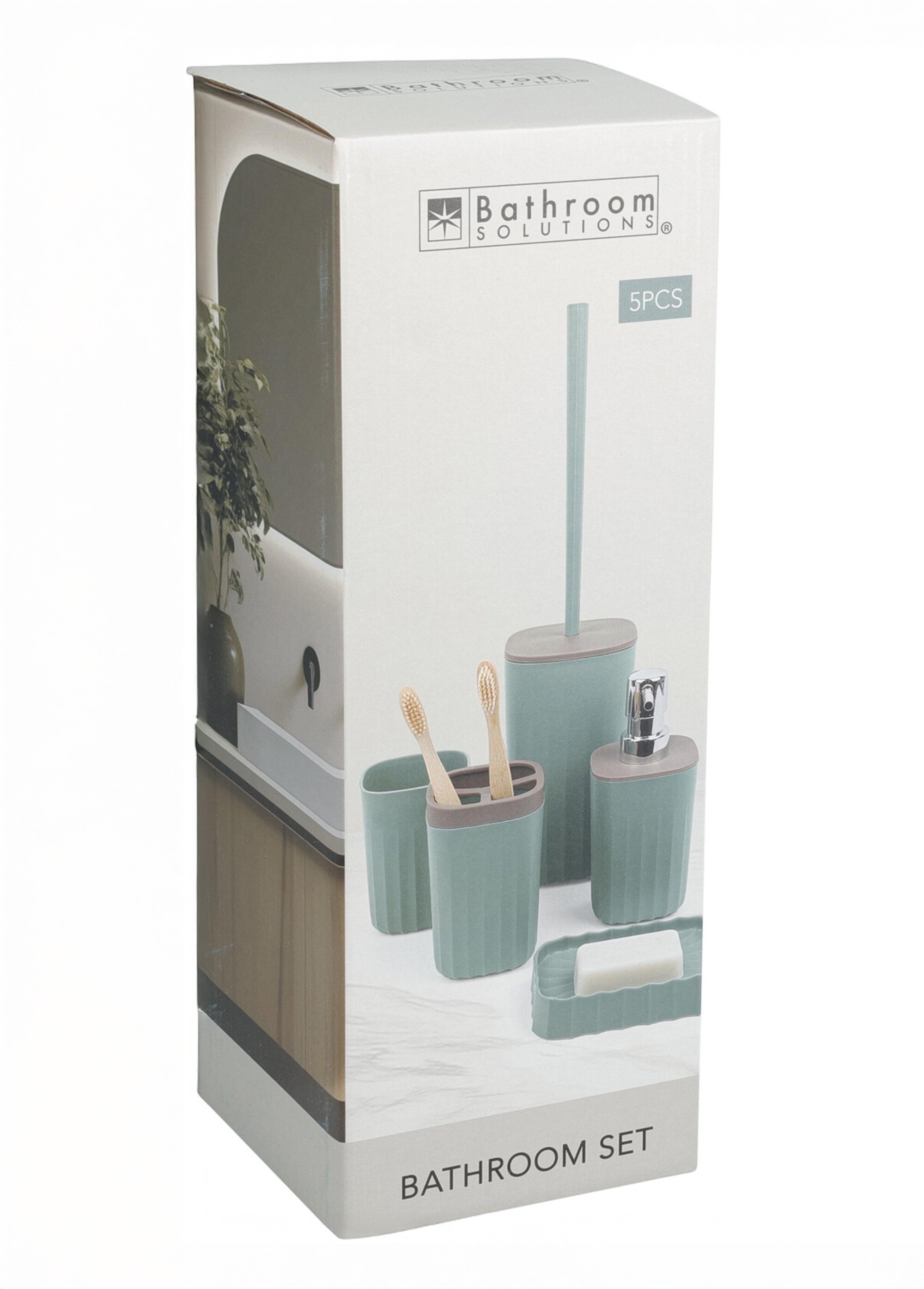 Set de salle de bain mat, 5 pièces Vert KP-101005720 DE1