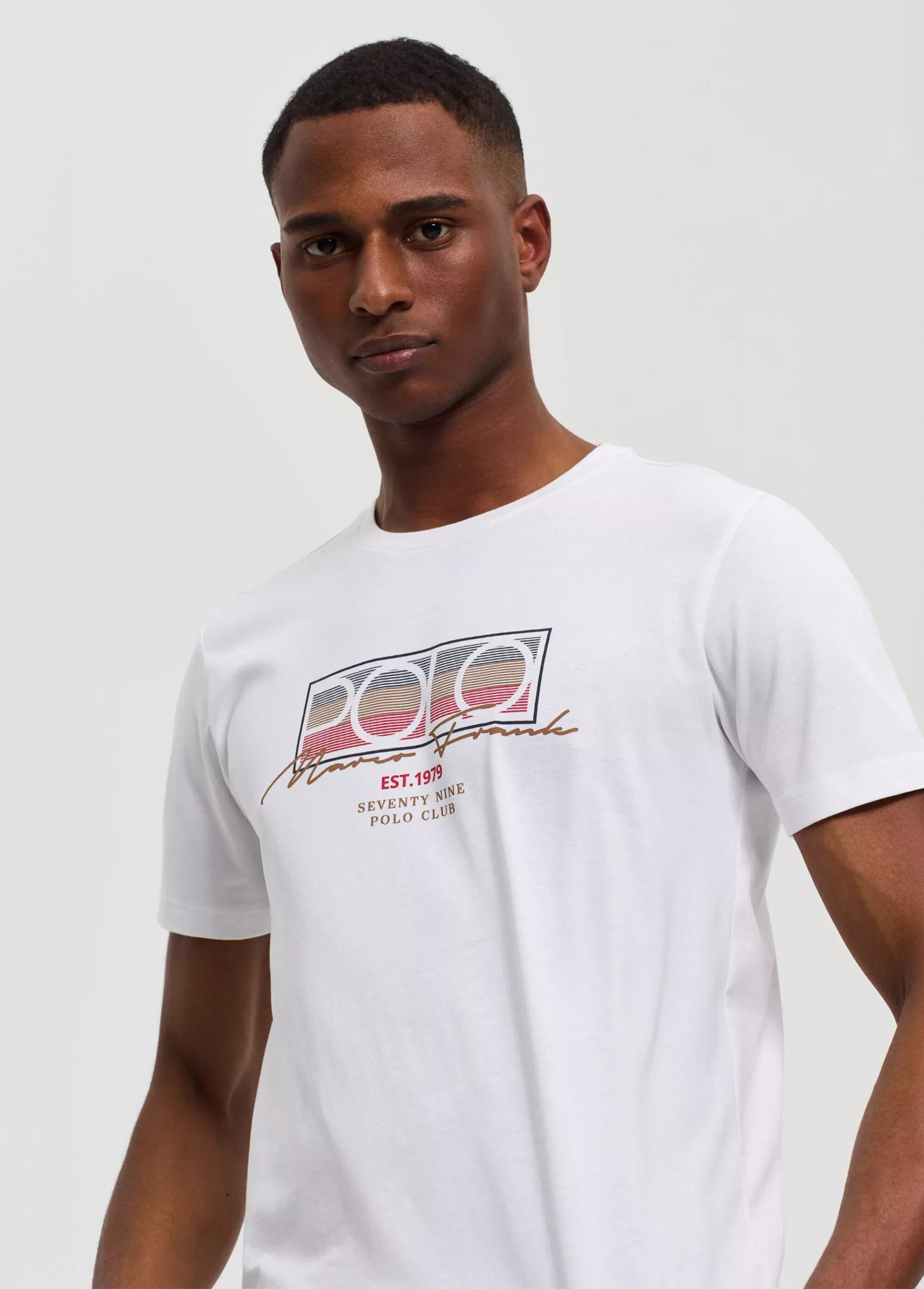 T-shirt à manches courtes, thème polo Homme Blanc MFK-OLIVIER DE1