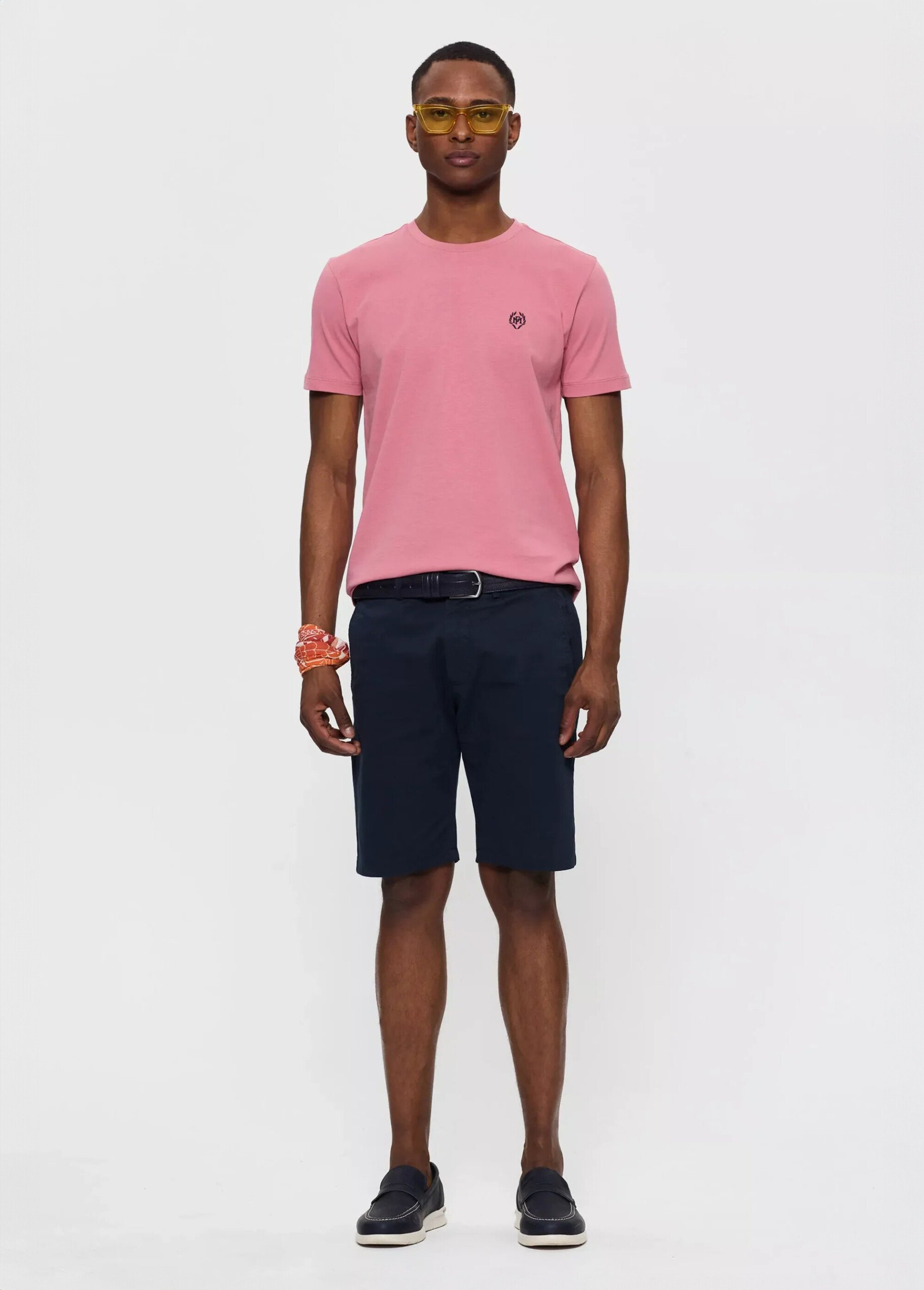 T-shirt col rond essentiel, logo poitrine Homme Rose MFK-MARCO SF1