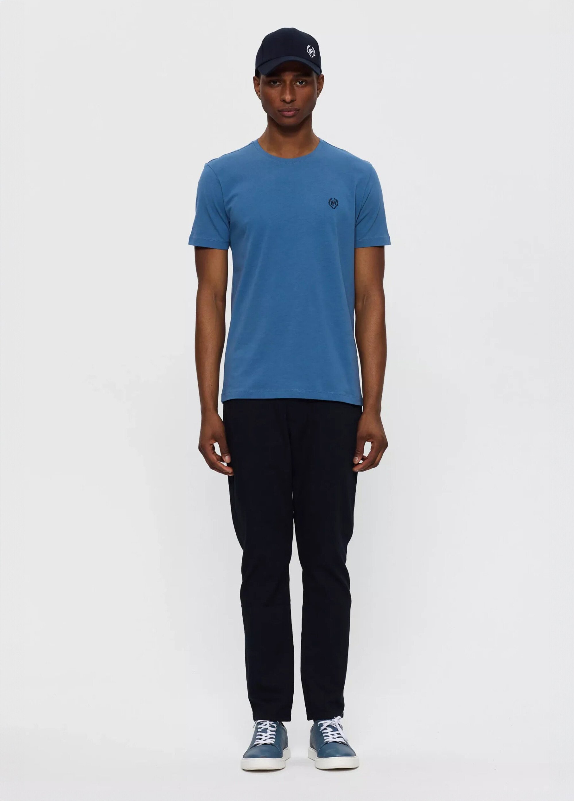 T-shirt col rond essentiel, logo poitrine Homme Bleu MFK-MARCO SF1