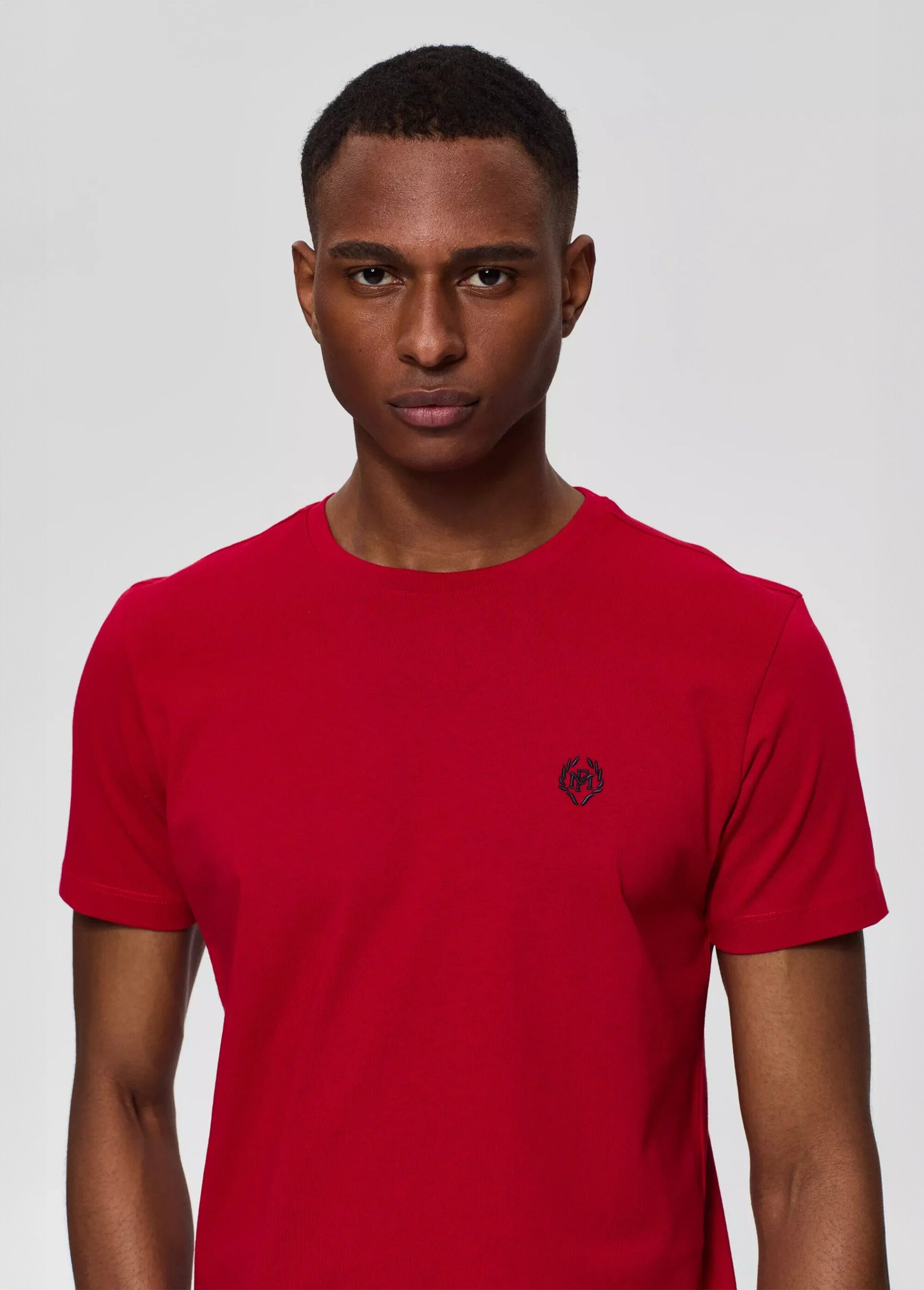 T-shirt col rond essentiel, logo poitrine Homme Rouge MFK-MARCO DE1