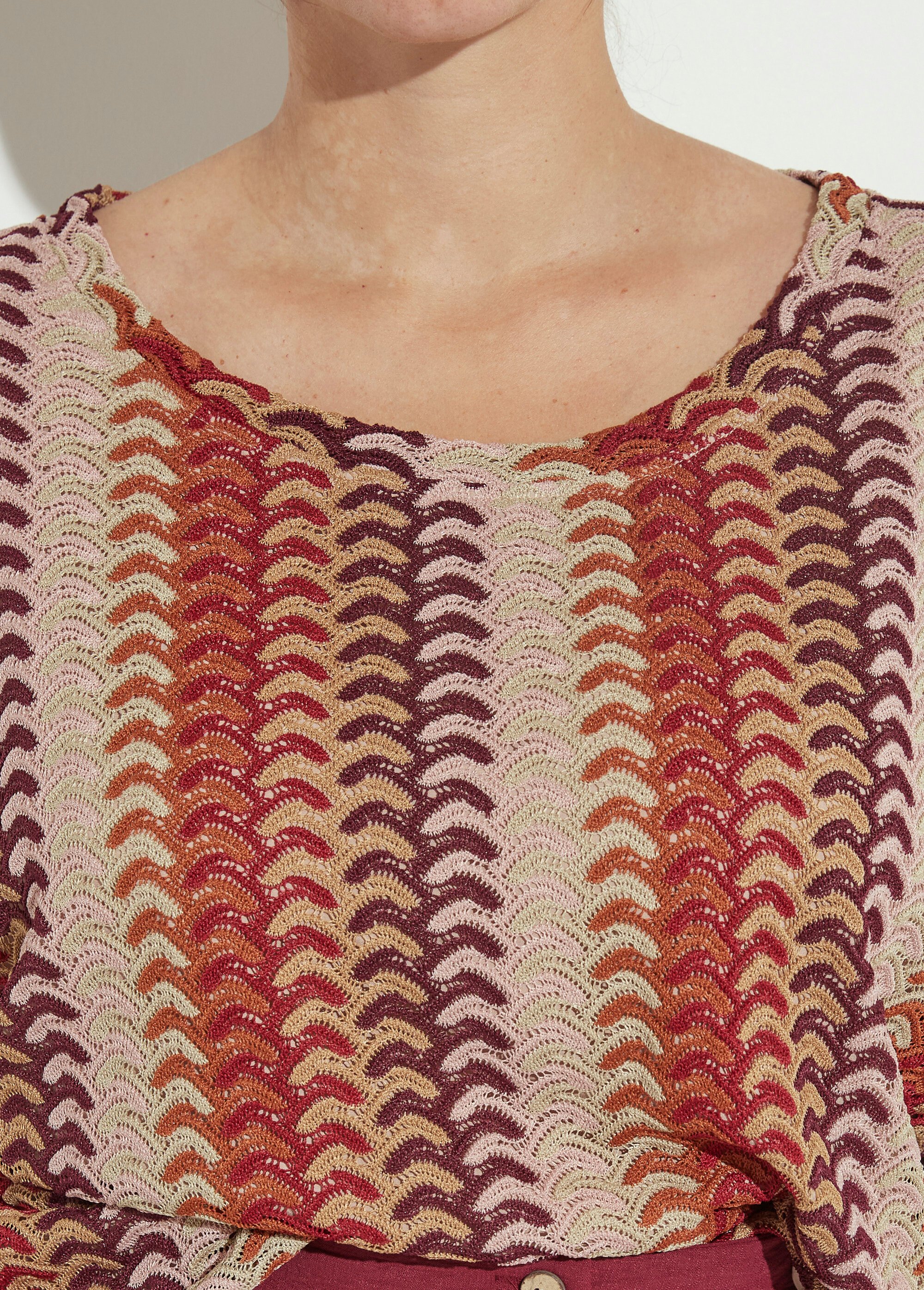 Tunique col bateau, façon macramé