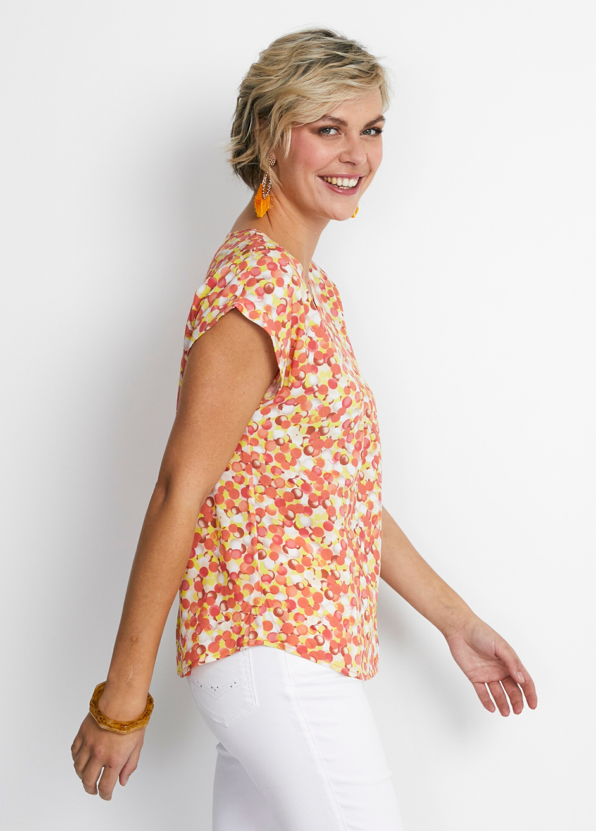 Tunique mi-longue manches kimono Femme Orange CAMPAGNOL DR1