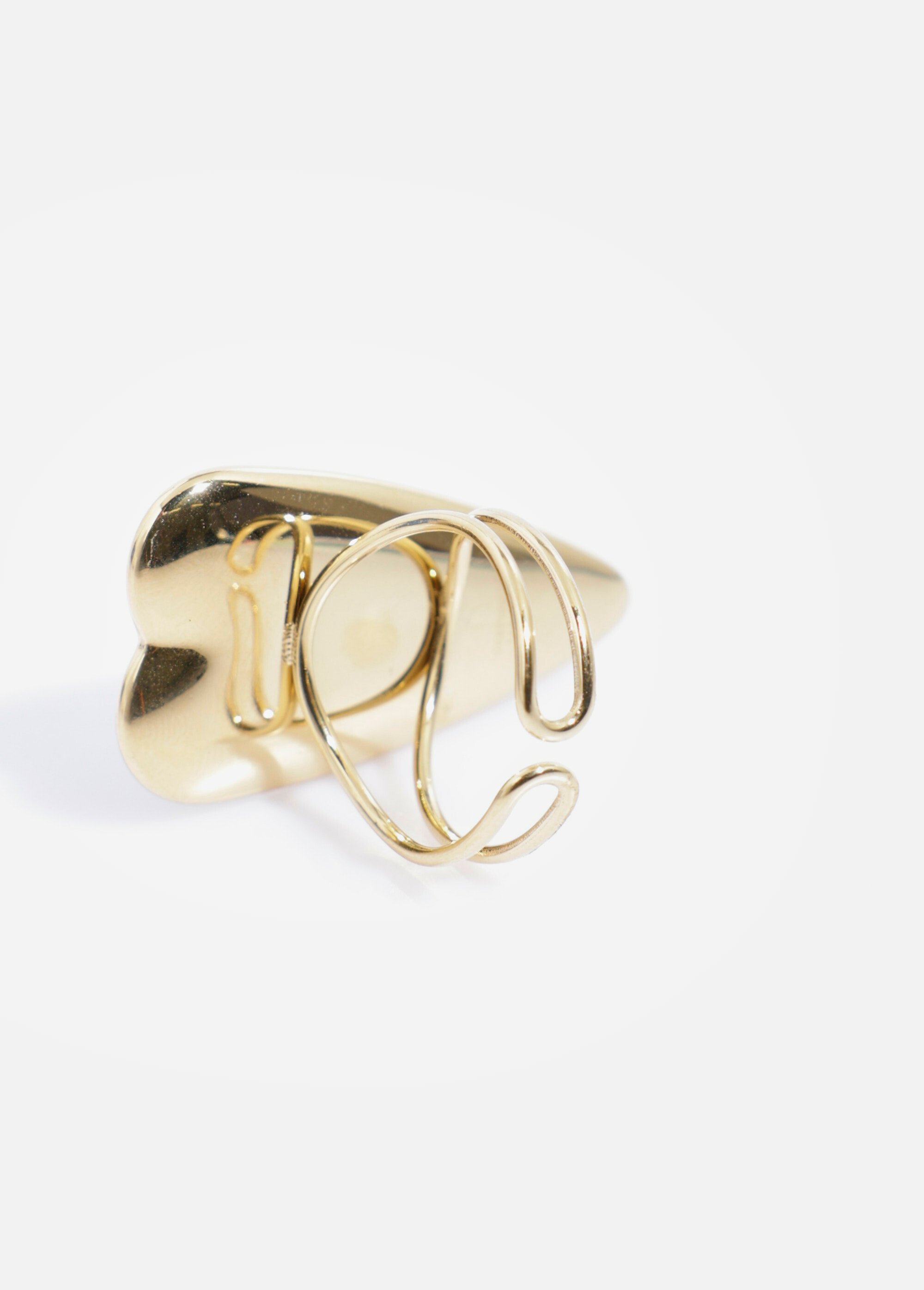 Bague acier inoxydable cœur écaille Doré AE-BA812560 DE1