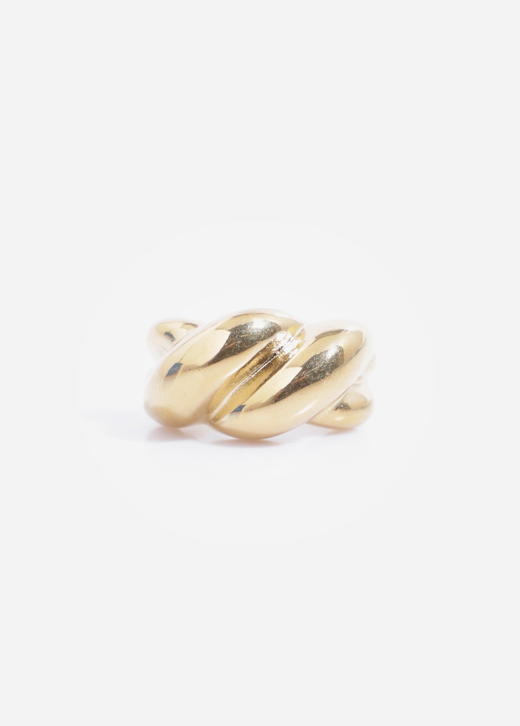 Bague torsades en acier inoxydable Doré AE-BA812541 DE1