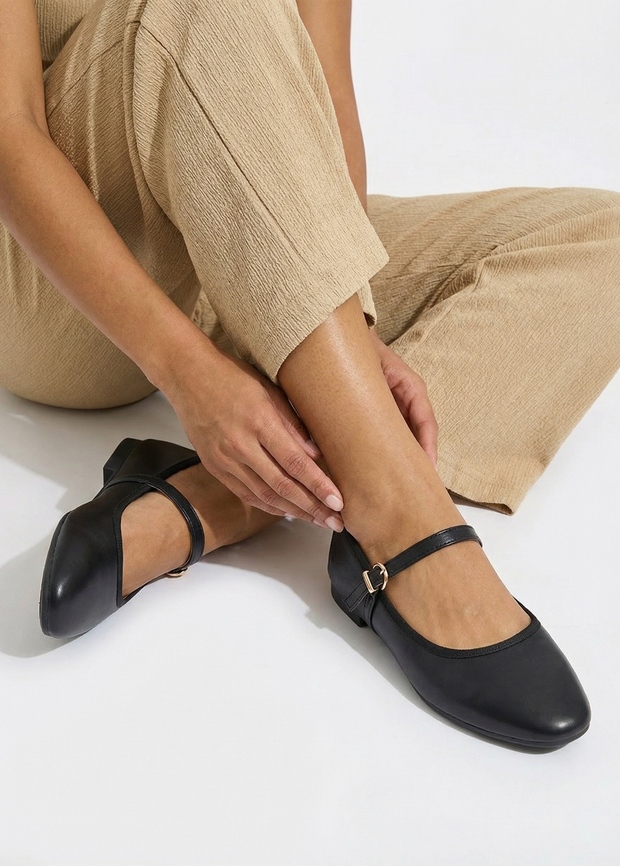 Ballerines babies plates avec bride Femme Noir JOIH8-1257X SI1