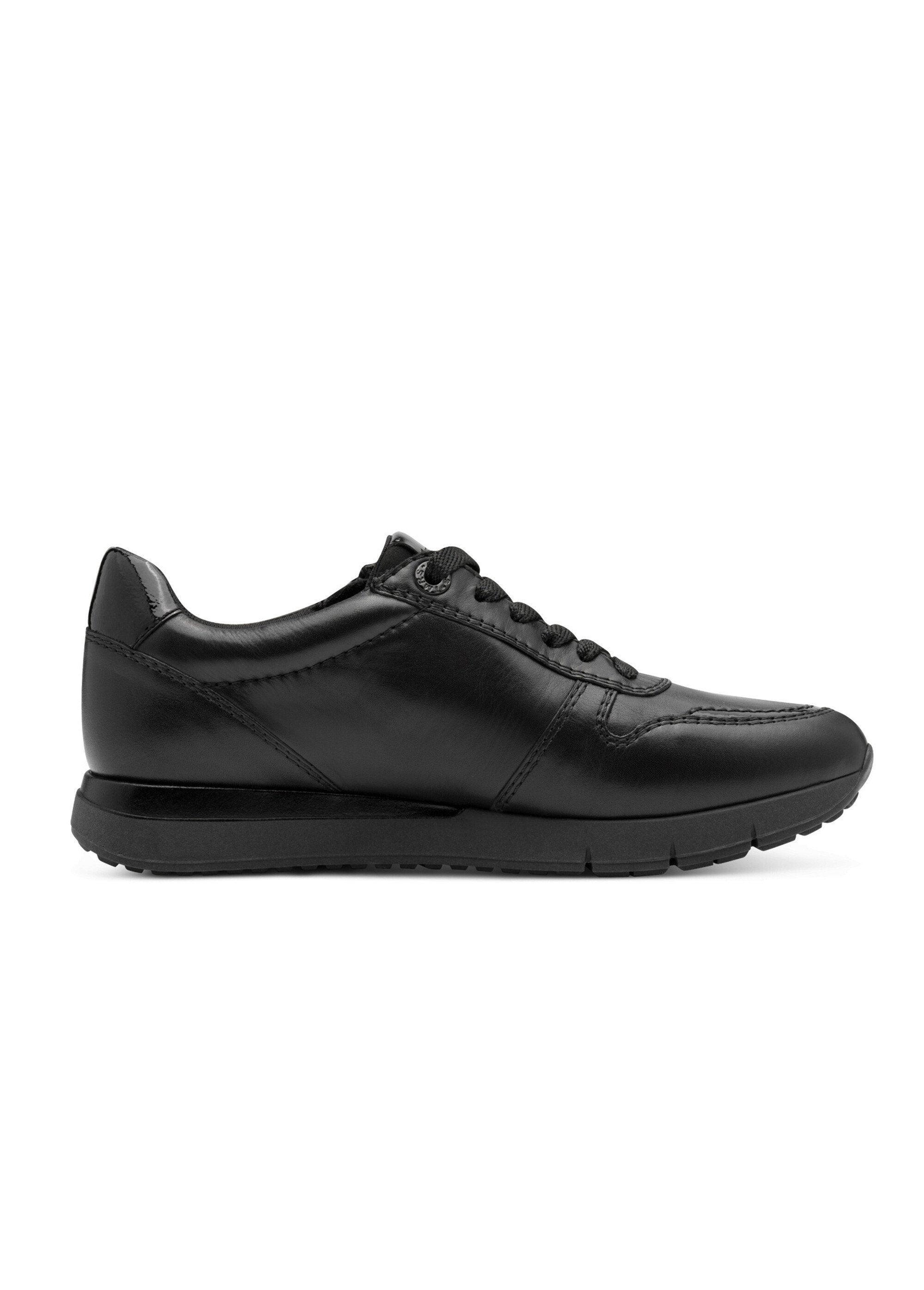 Baskets chic en cuir, lacets et zip Femme Noir TAM88370045 DR1