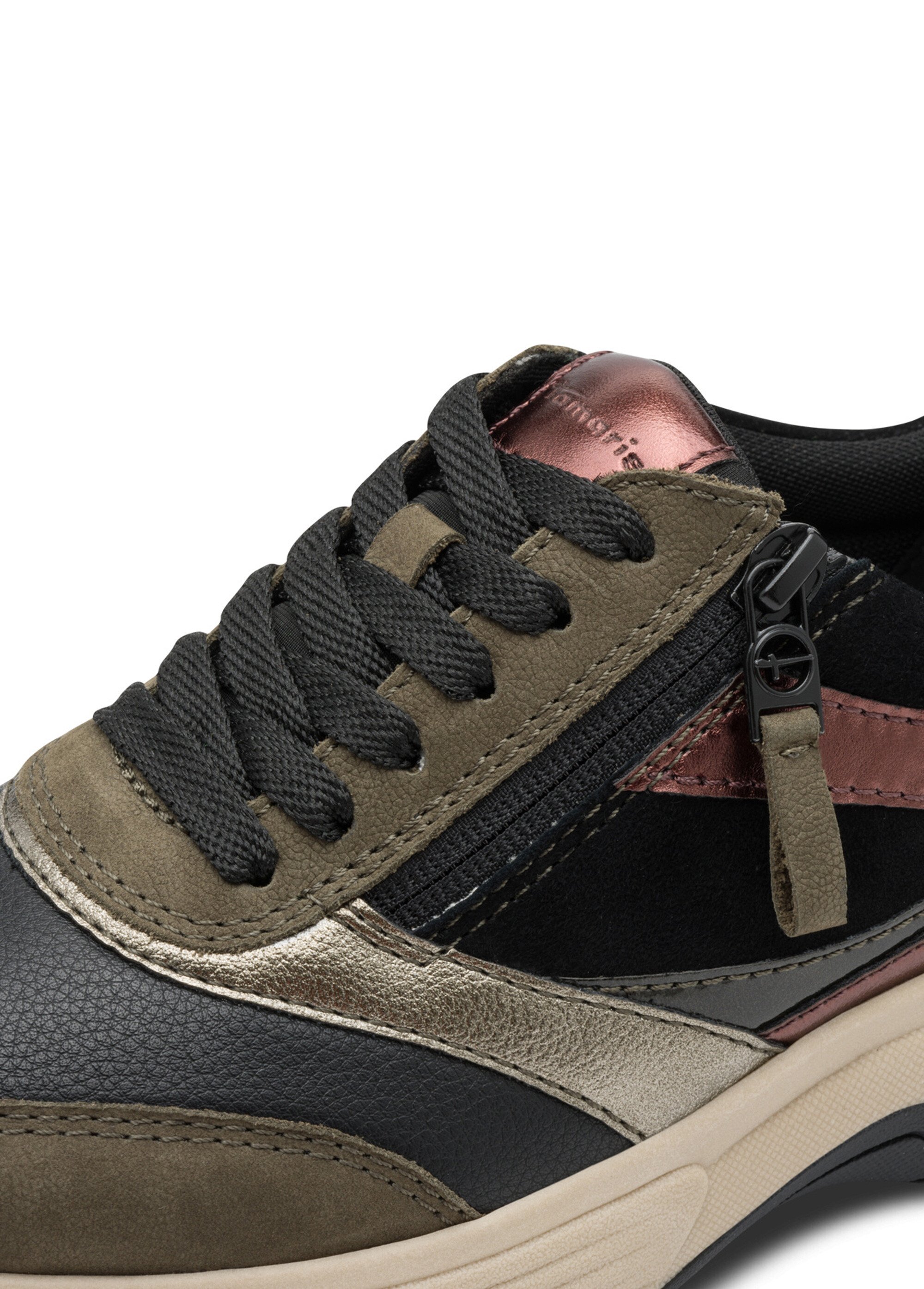 Baskets compensées à lacets, style sportif Femme Vert TAM88370545 DE1