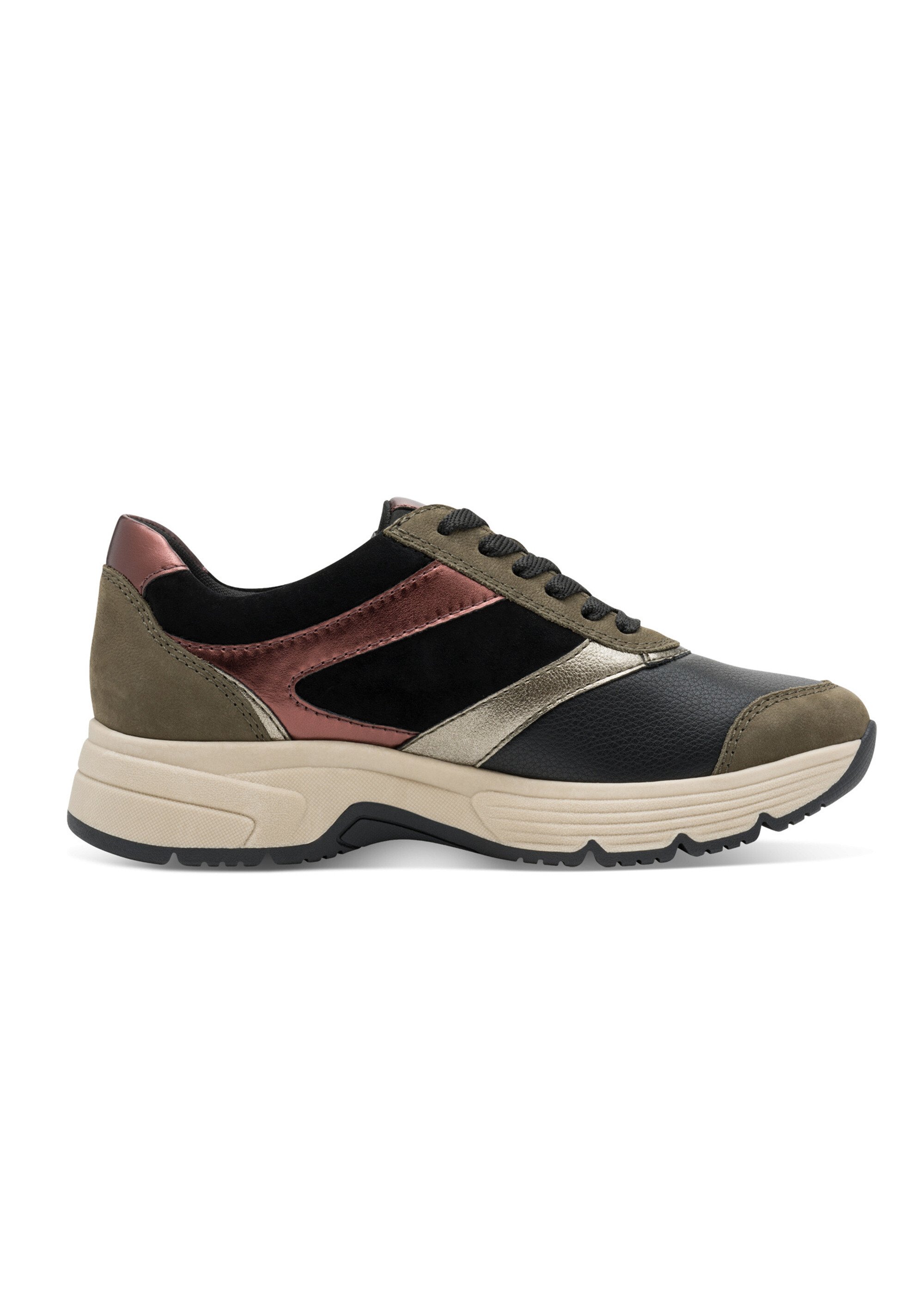 Baskets compensées à lacets, style sportif Femme Vert TAM88370545 DR1