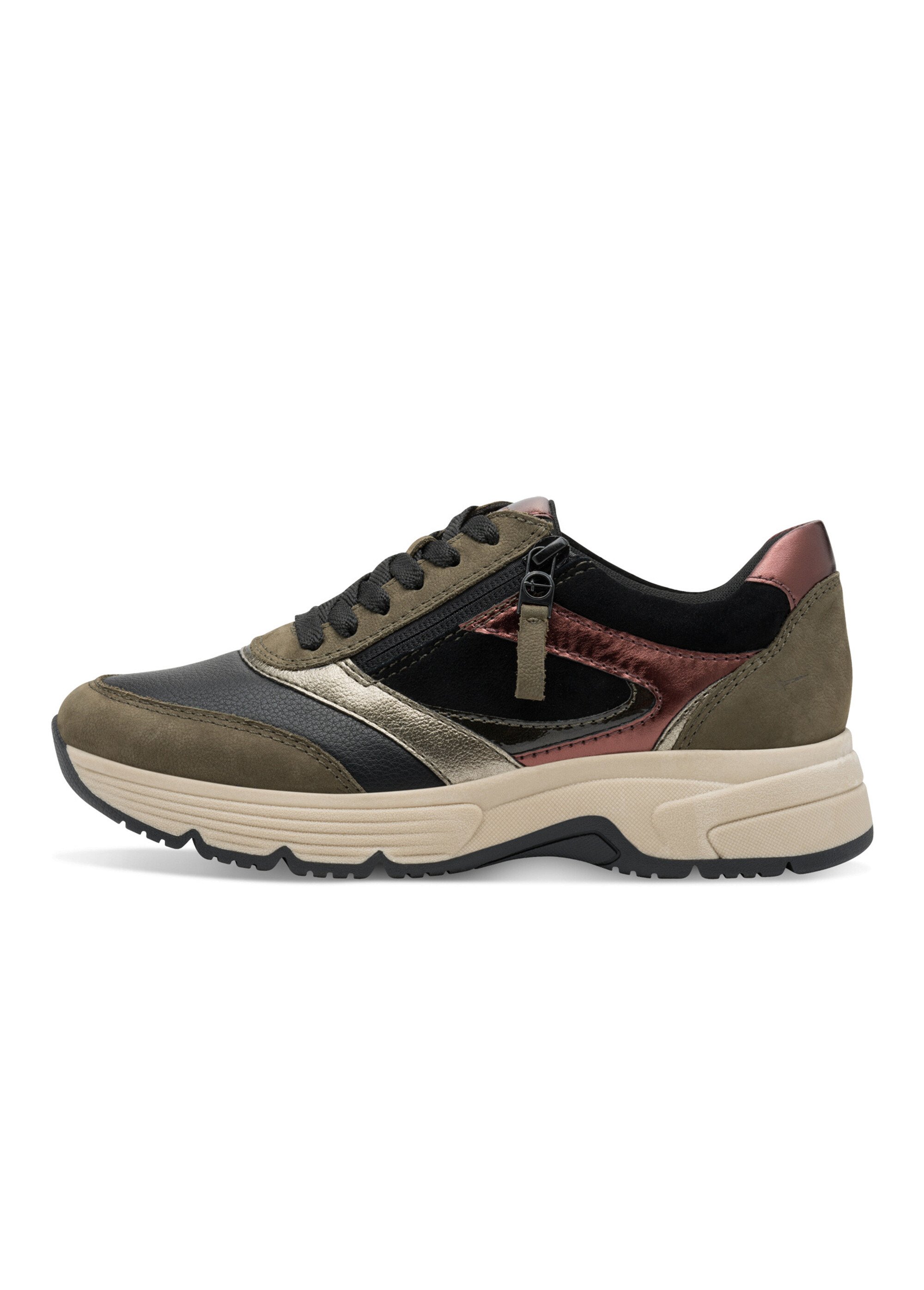 Baskets compensées à lacets, style sportif Femme Vert TAM88370545 GA1