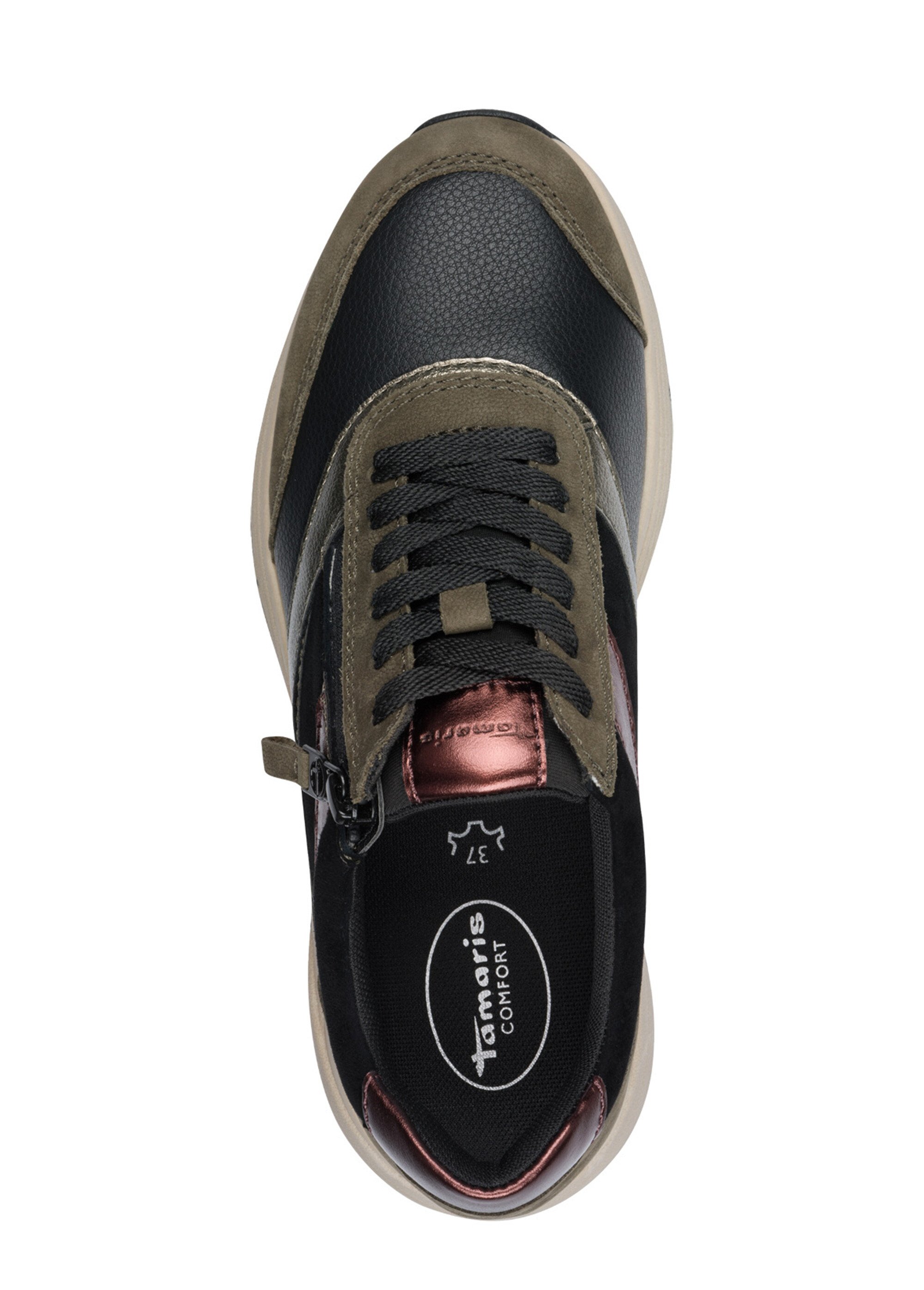 Baskets compensées à lacets, style sportif Femme Vert TAM88370545 OV1
